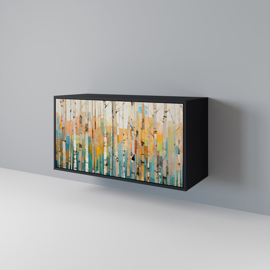 BIRCH KALEIDOSCOPE Sideboard mit 2 Türen in Schwarz
