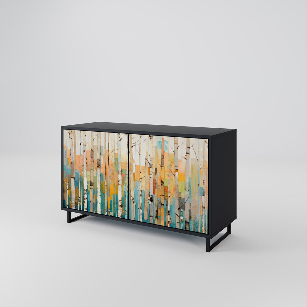 BIRCH KALEIDOSCOPE Sideboard mit 2 Türen in Schwarz