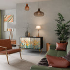 BIRCH KALEIDOSCOPE Sideboard mit 2 Türen in Schwarz