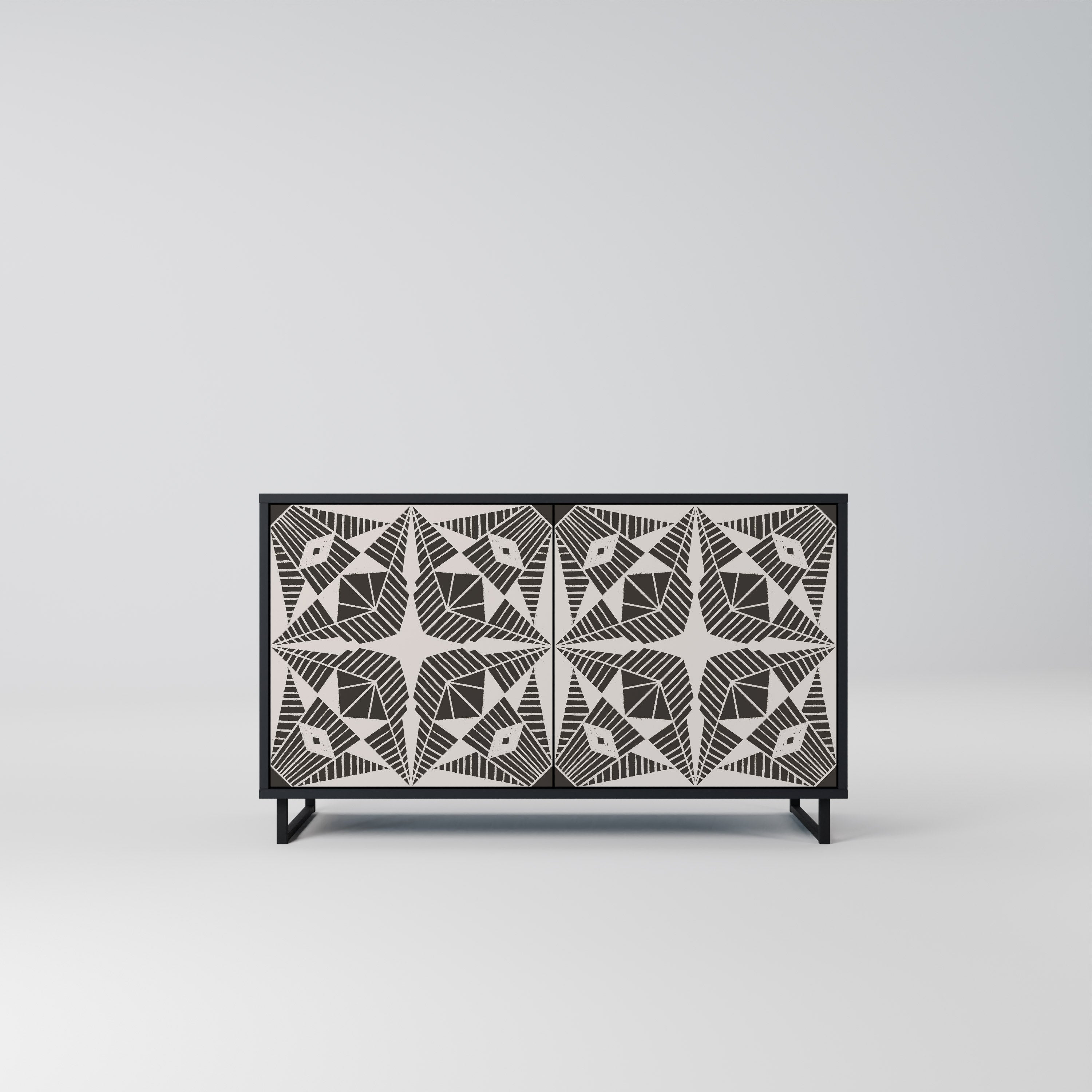 MONOCHROME NEXUS Sideboard mit 2 Türen in Schwarz