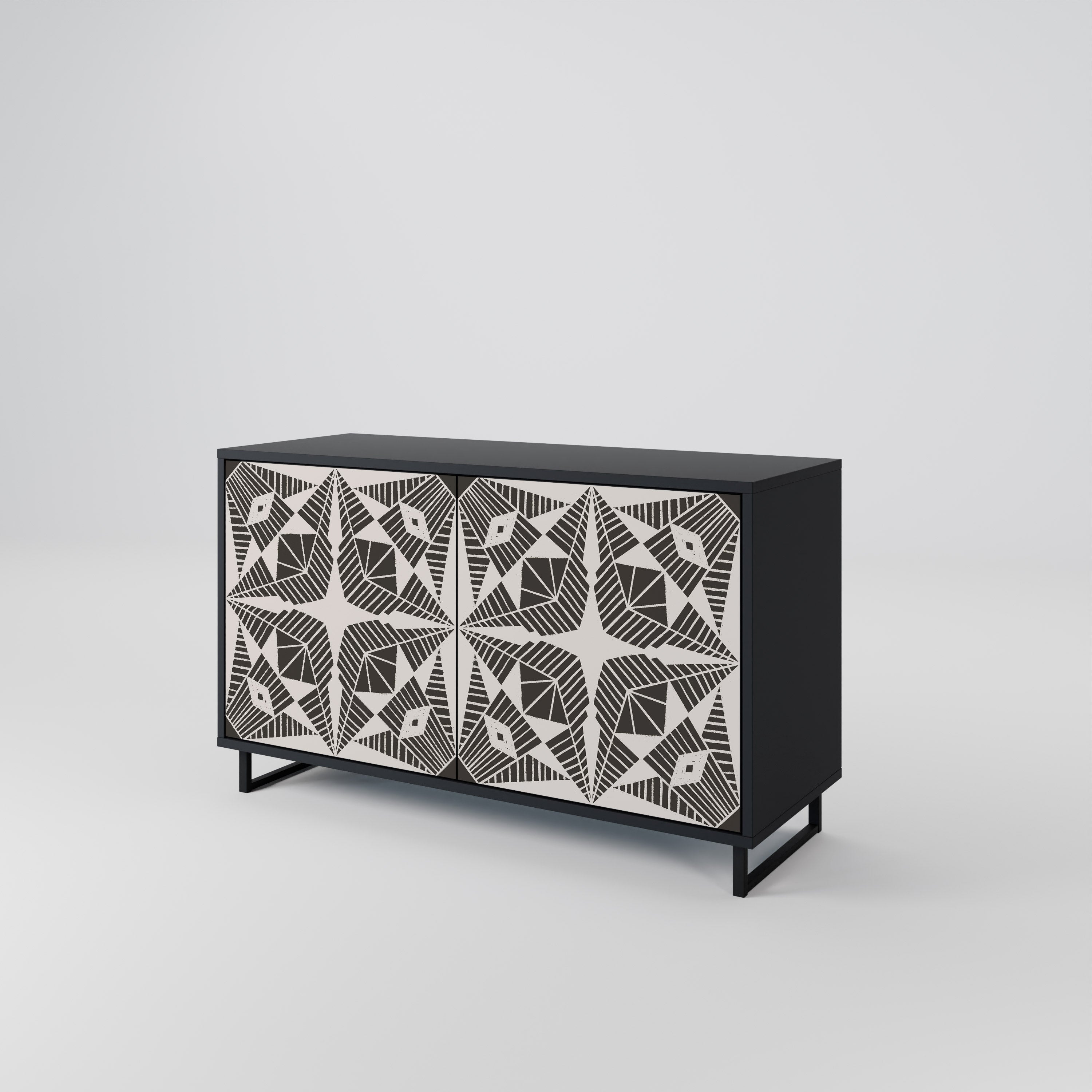 MONOCHROME NEXUS Sideboard mit 2 Türen in Schwarz