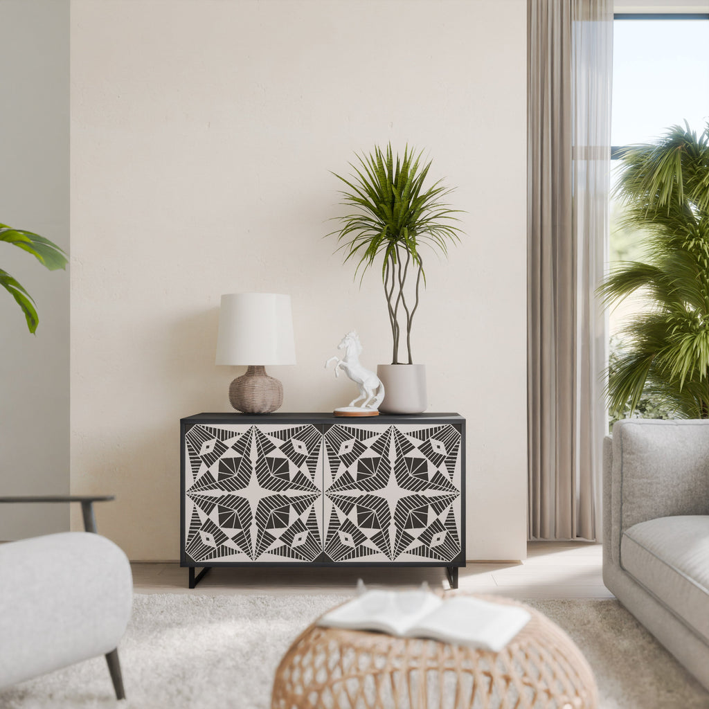 MONOCHROME NEXUS Sideboard mit 2 Türen in Schwarz