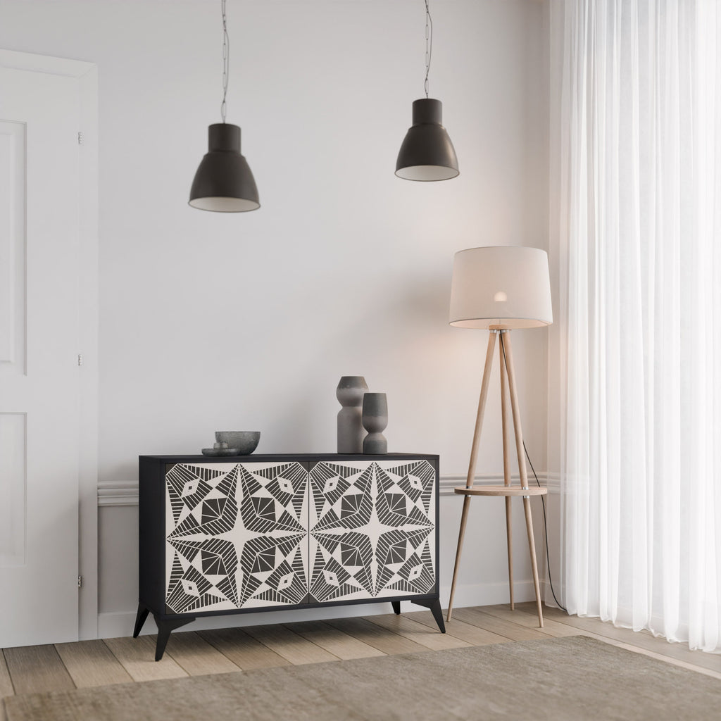 MONOCHROME NEXUS Sideboard mit 2 Türen in Schwarz