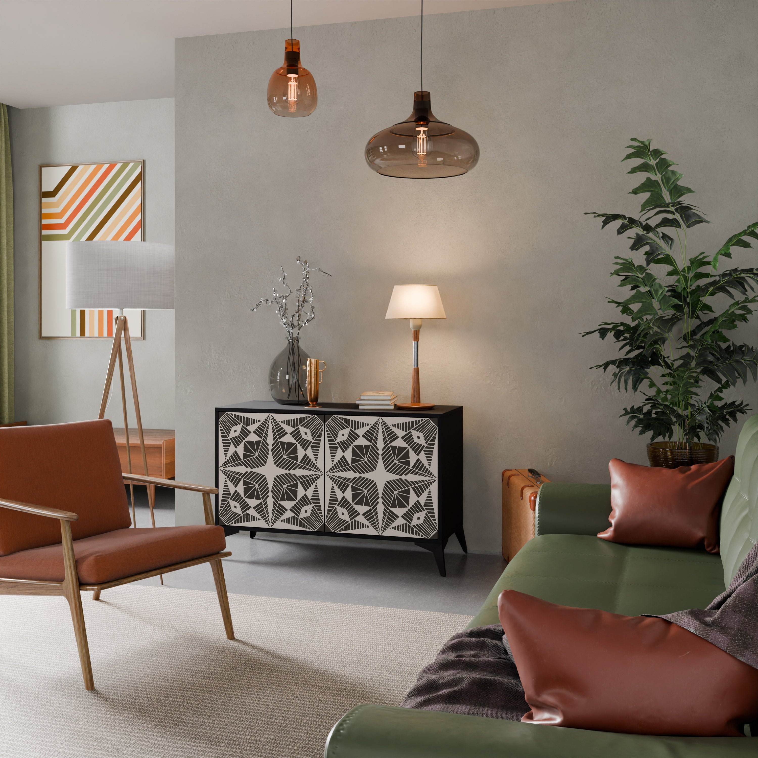 MONOCHROME NEXUS Sideboard mit 2 Türen in Schwarz