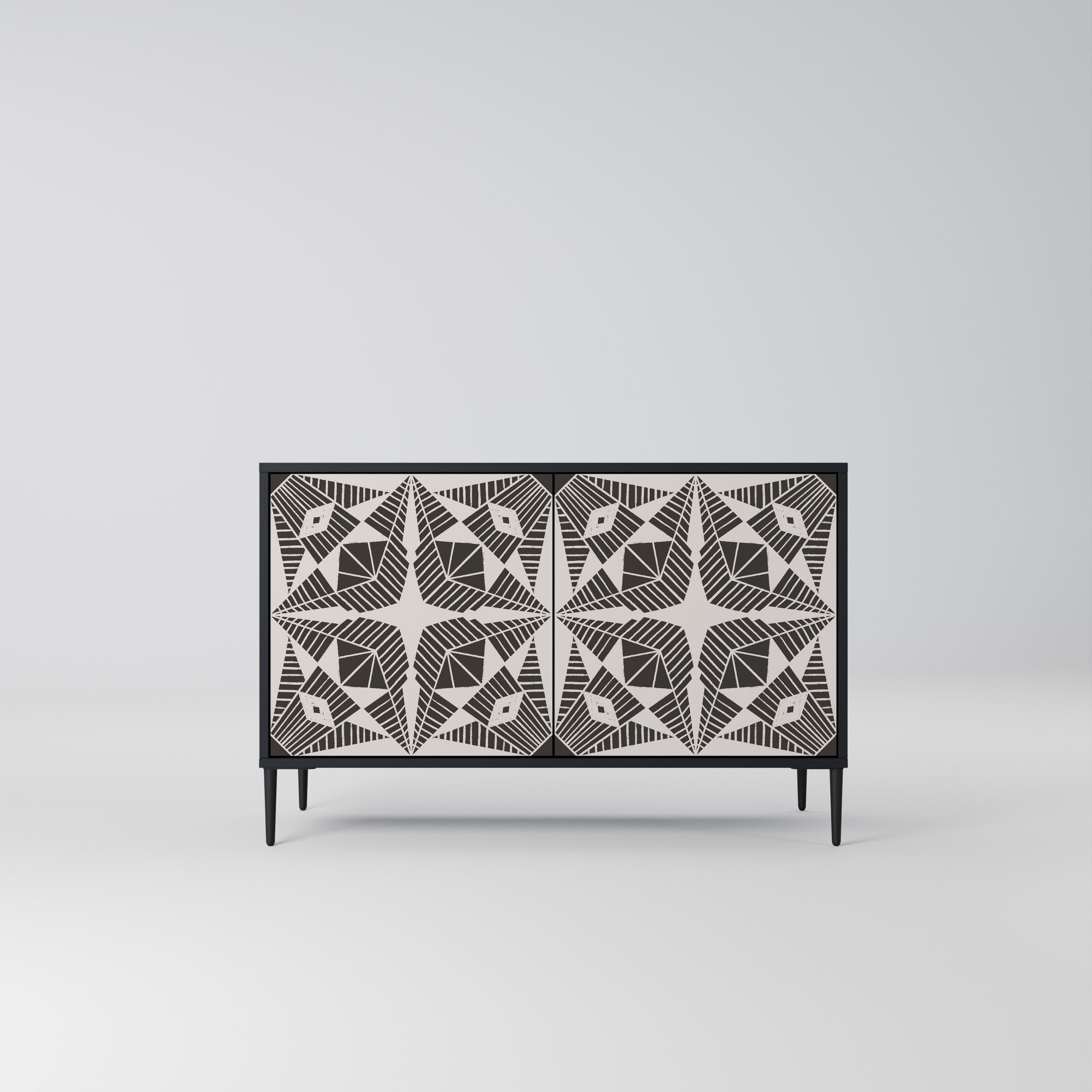MONOCHROME NEXUS Sideboard mit 2 Türen in Schwarz