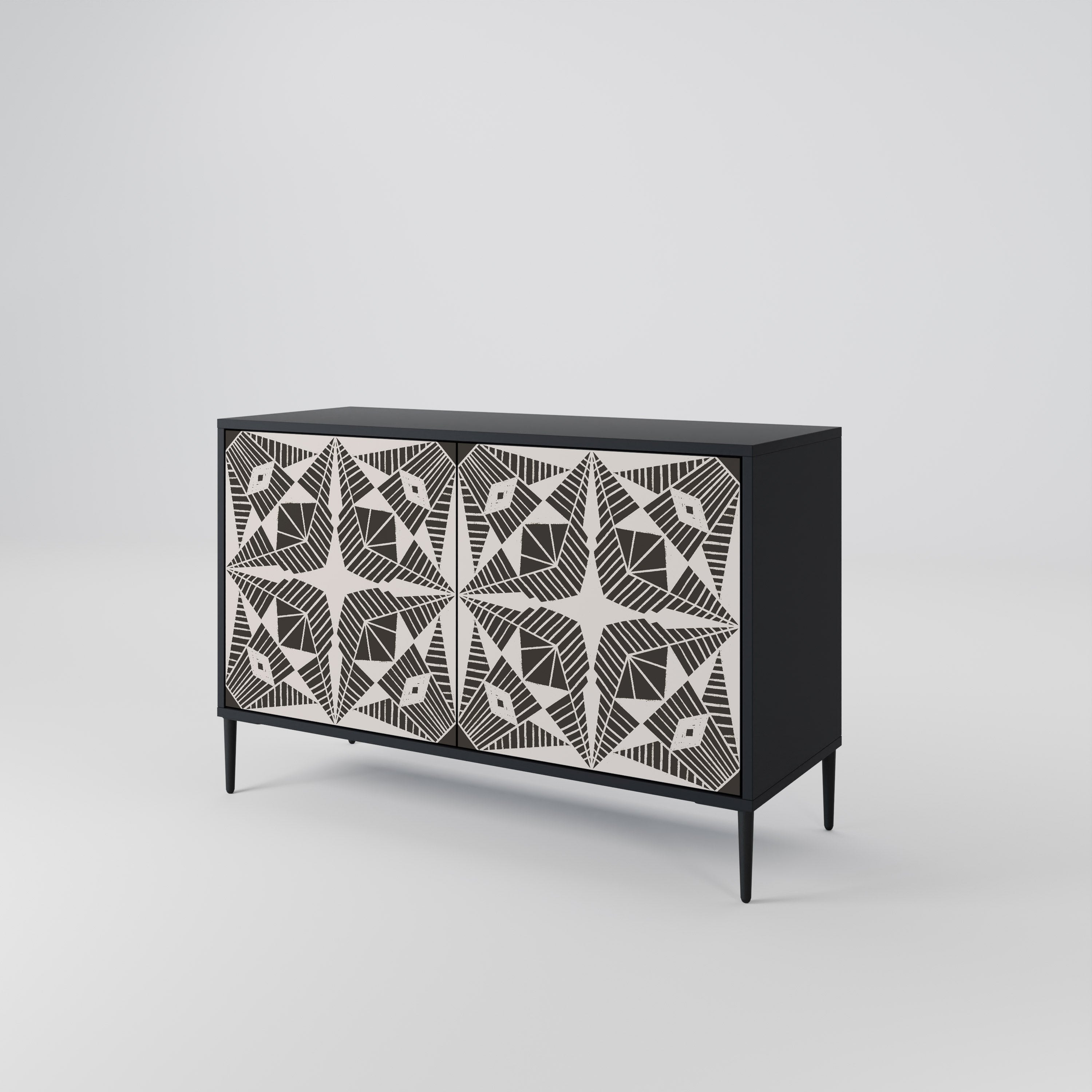 MONOCHROME NEXUS Sideboard mit 2 Türen in Schwarz