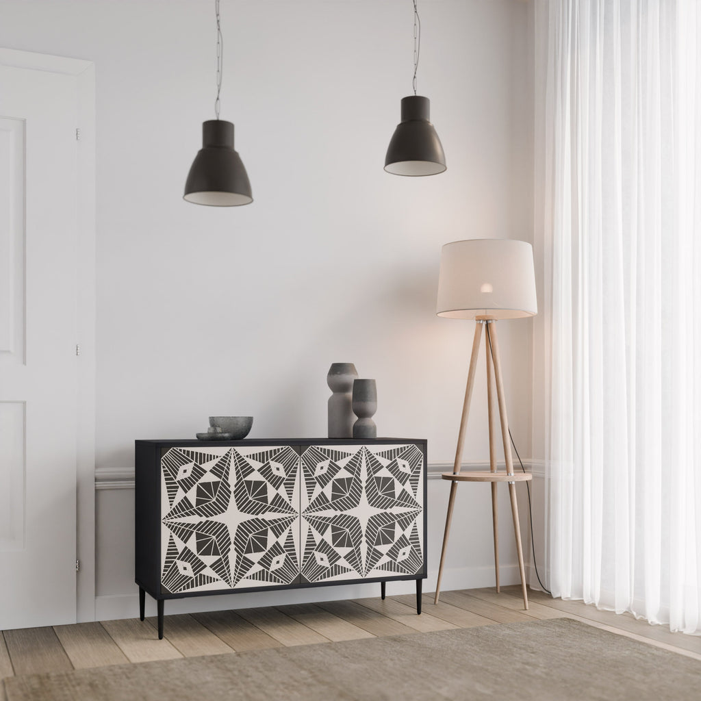 MONOCHROME NEXUS Sideboard mit 2 Türen in Schwarz
