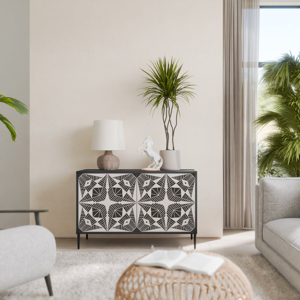 MONOCHROME NEXUS Sideboard mit 2 Türen in Schwarz