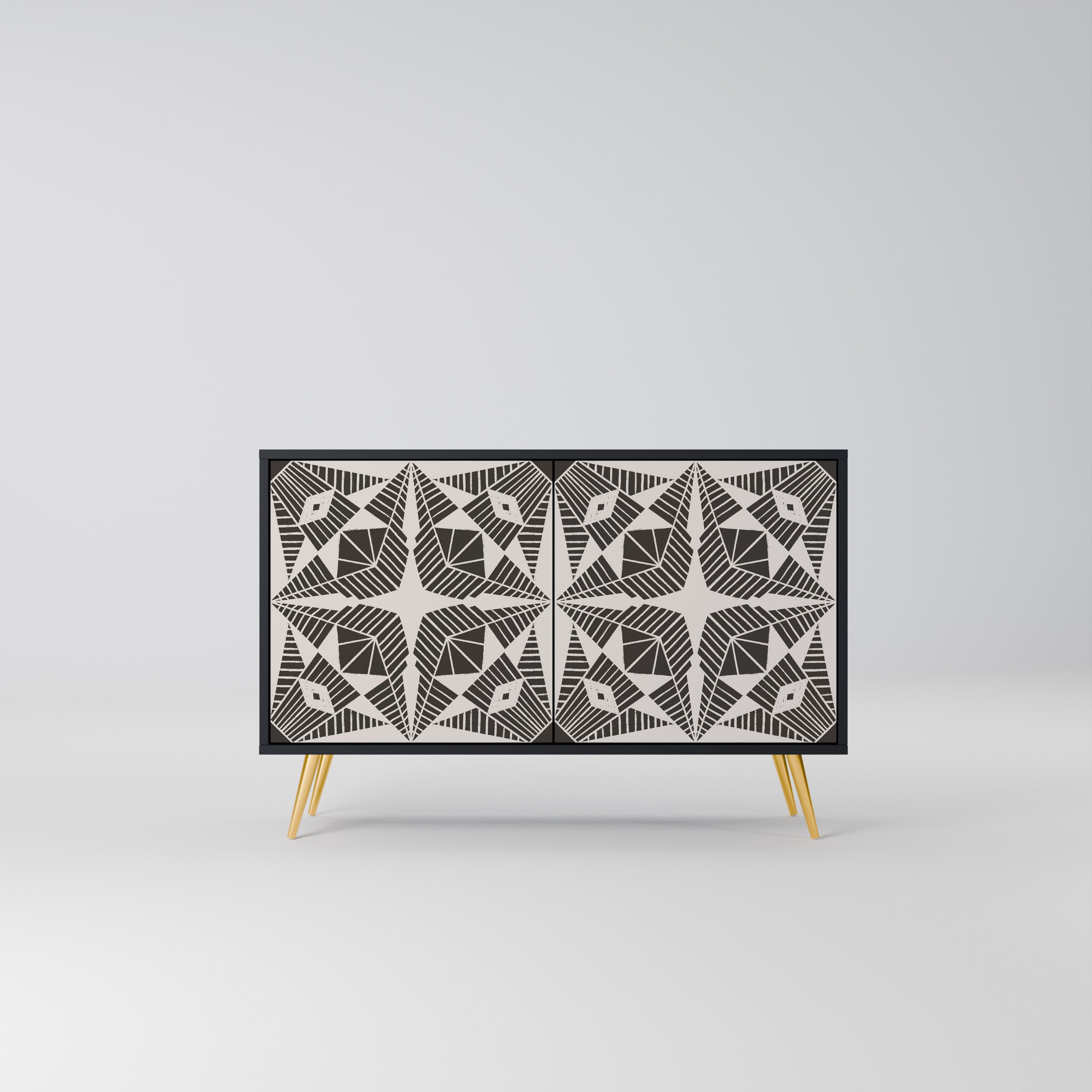 MONOCHROME NEXUS Sideboard mit 2 Türen in Schwarz