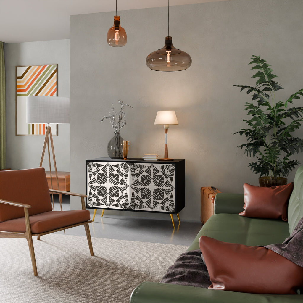 MONOCHROME NEXUS Sideboard mit 2 Türen in Schwarz