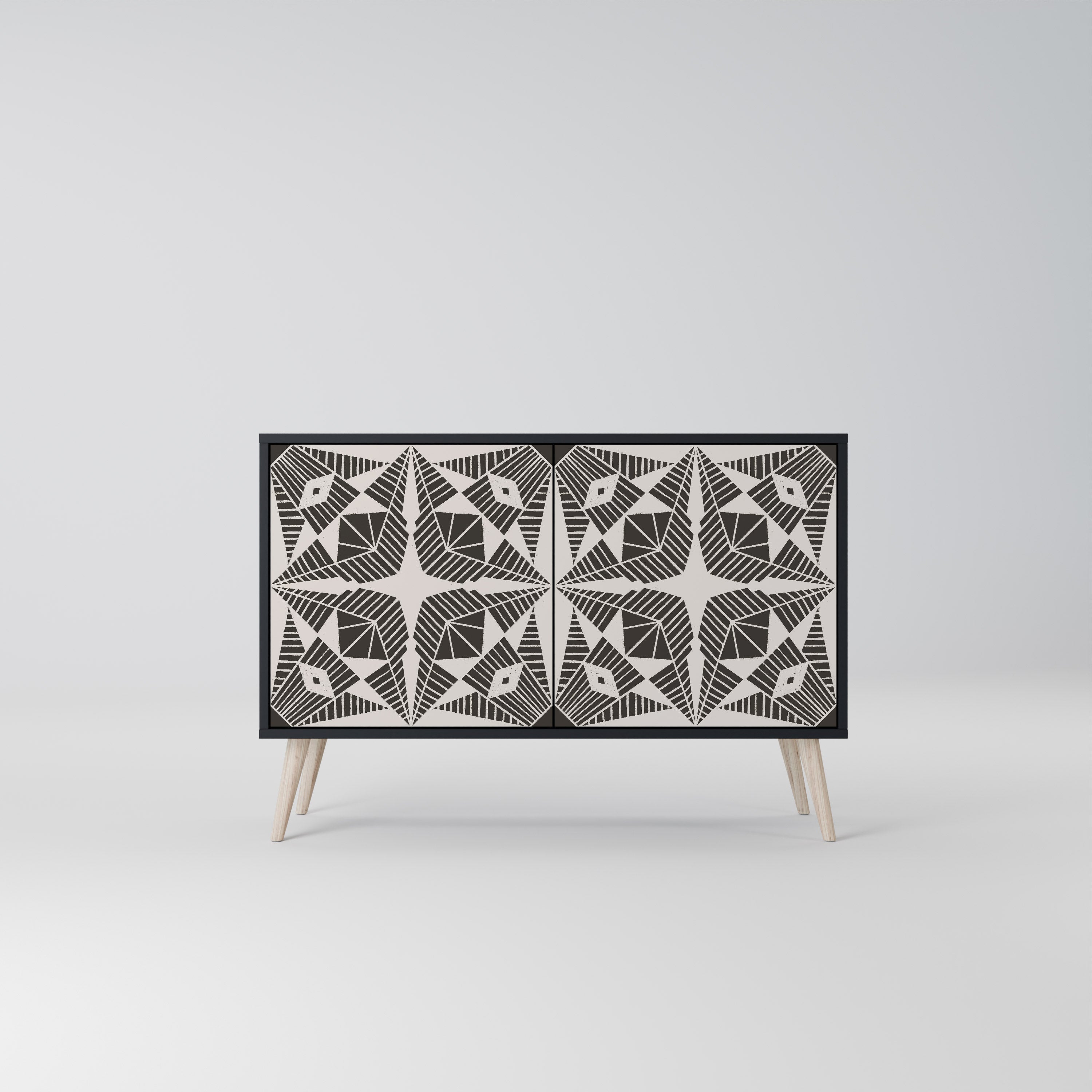 MONOCHROME NEXUS Sideboard mit 2 Türen in Schwarz