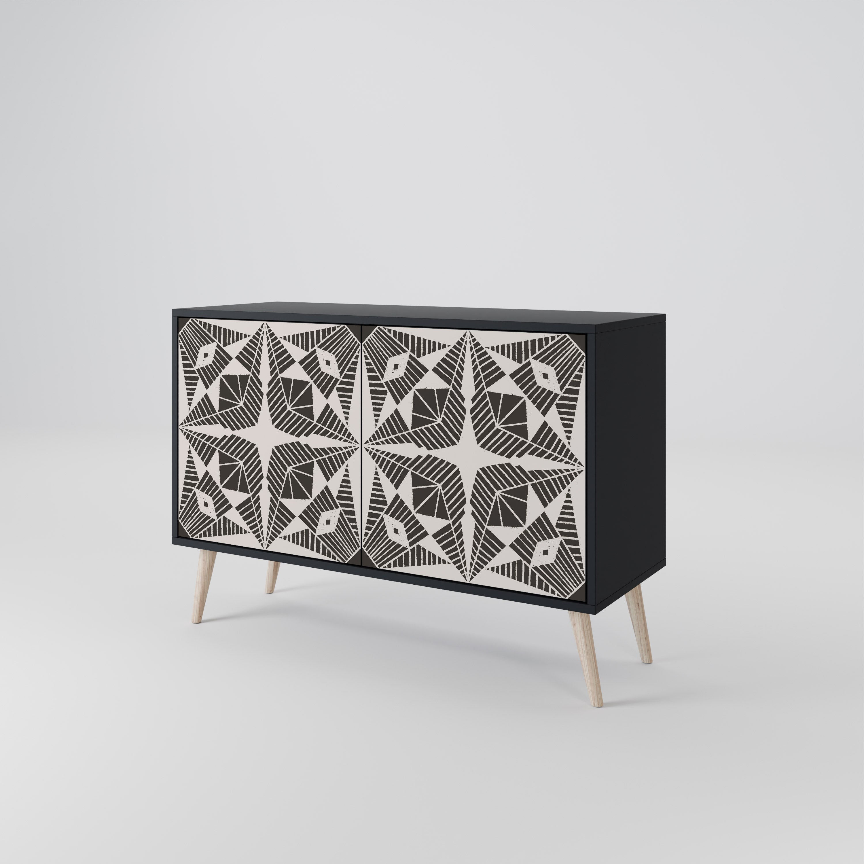 MONOCHROME NEXUS Sideboard mit 2 Türen in Schwarz