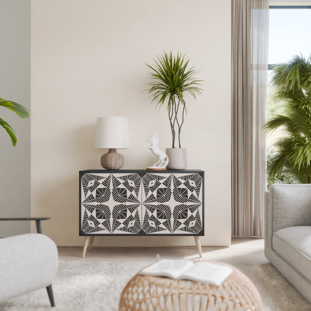 MONOCHROME NEXUS Sideboard mit 2 Türen in Schwarz