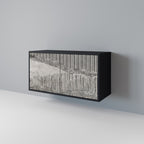 GRAIN LINES Sideboard mit 2 Türen in Schwarz