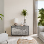 GRAIN LINES Sideboard mit 2 Türen in Schwarz