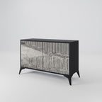 GRAIN LINES Sideboard mit 2 Türen in Schwarz
