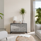 GRAIN LINES Sideboard mit 2 Türen in Schwarz