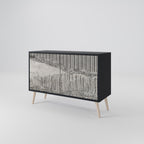 GRAIN LINES Sideboard mit 2 Türen in Schwarz