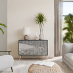 GRAIN LINES Sideboard mit 2 Türen in Schwarz