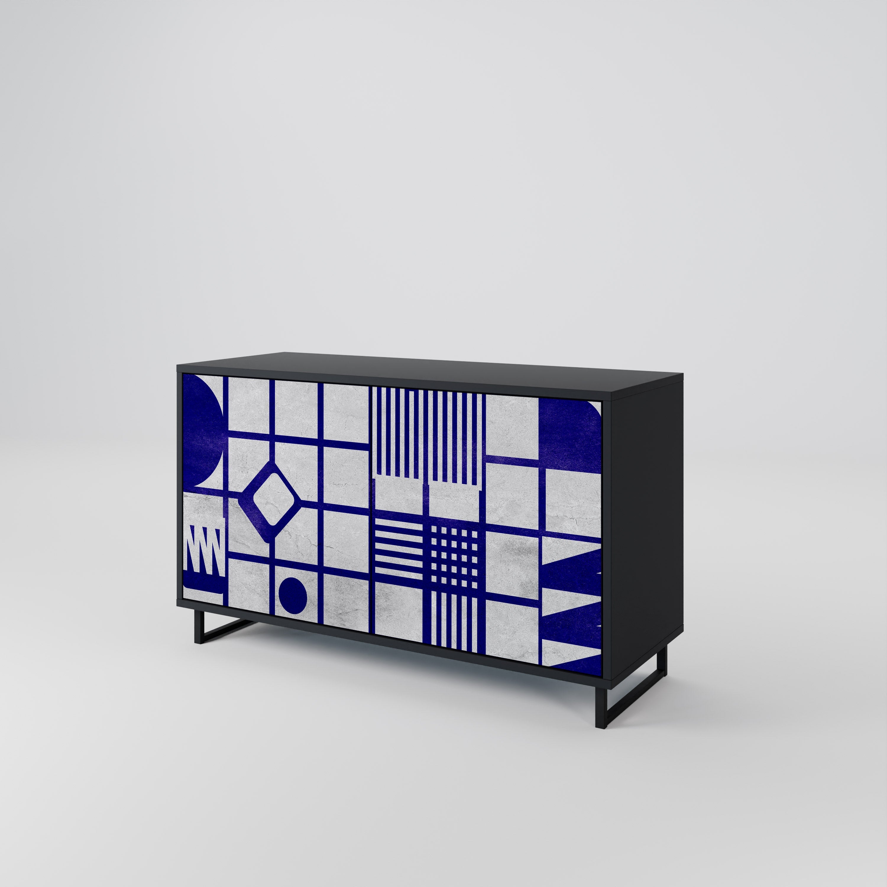 THE RIGHT PLACES Sideboard mit 2 Türen in Schwarz