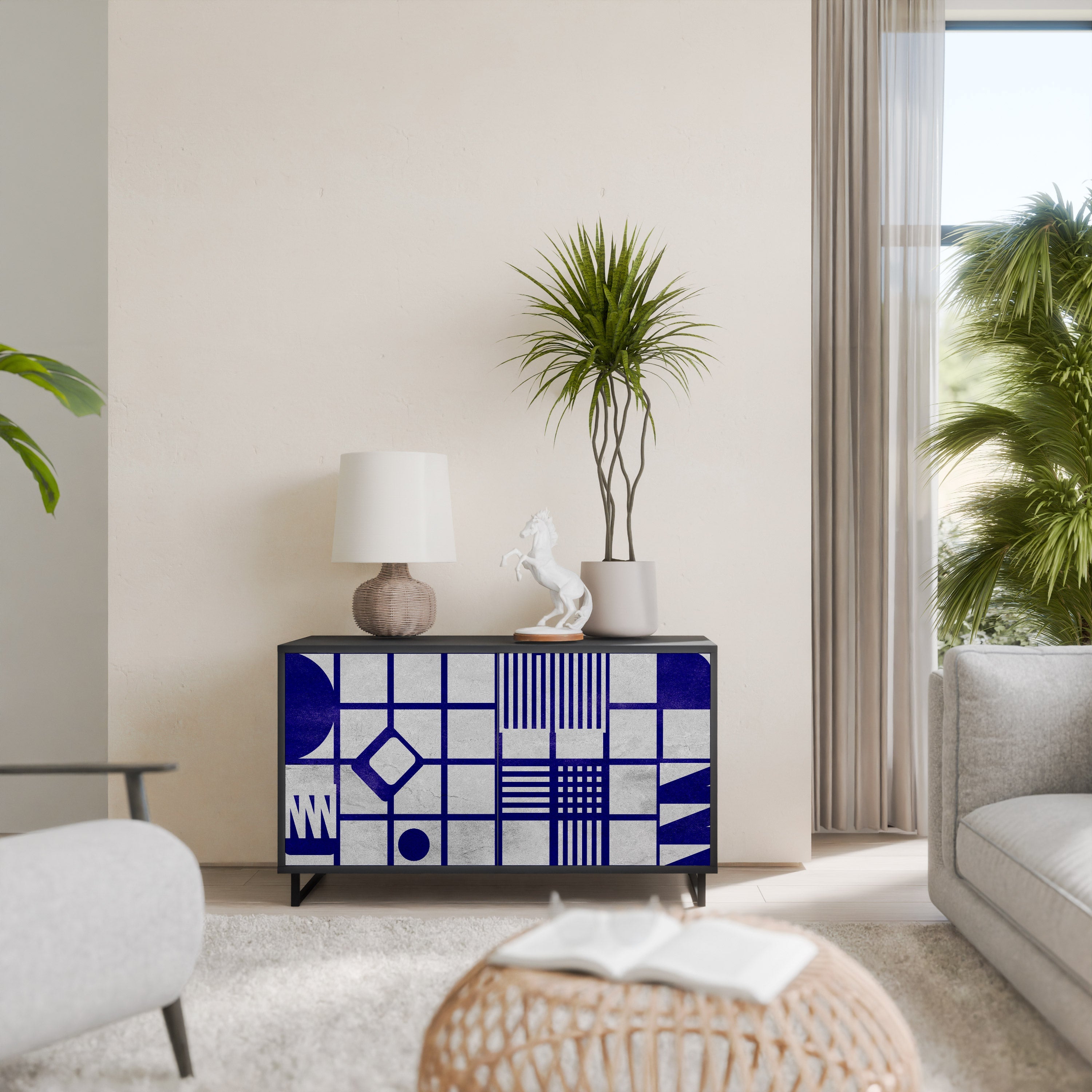 THE RIGHT PLACES Sideboard mit 2 Türen in Schwarz