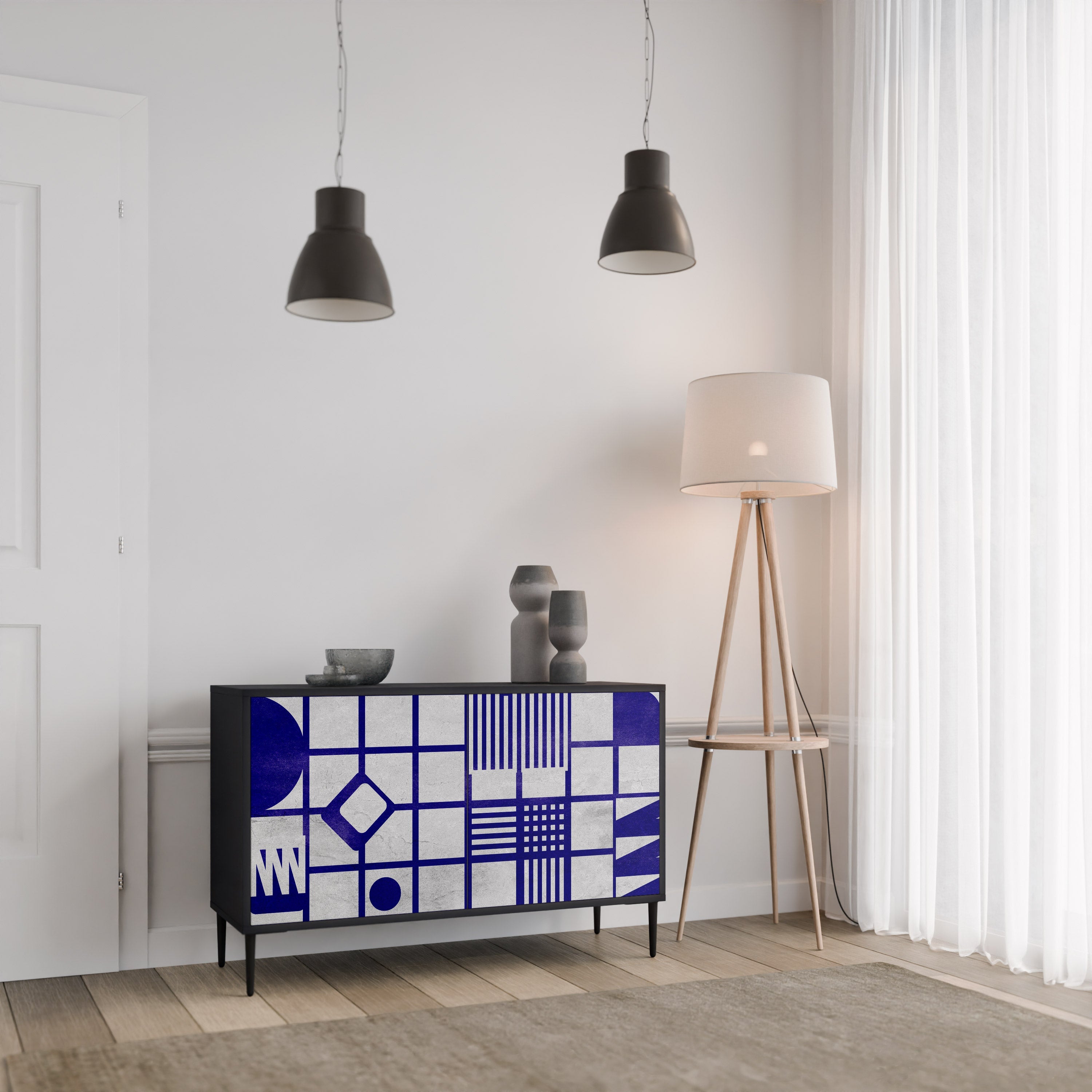 THE RIGHT PLACES Sideboard mit 2 Türen in Schwarz