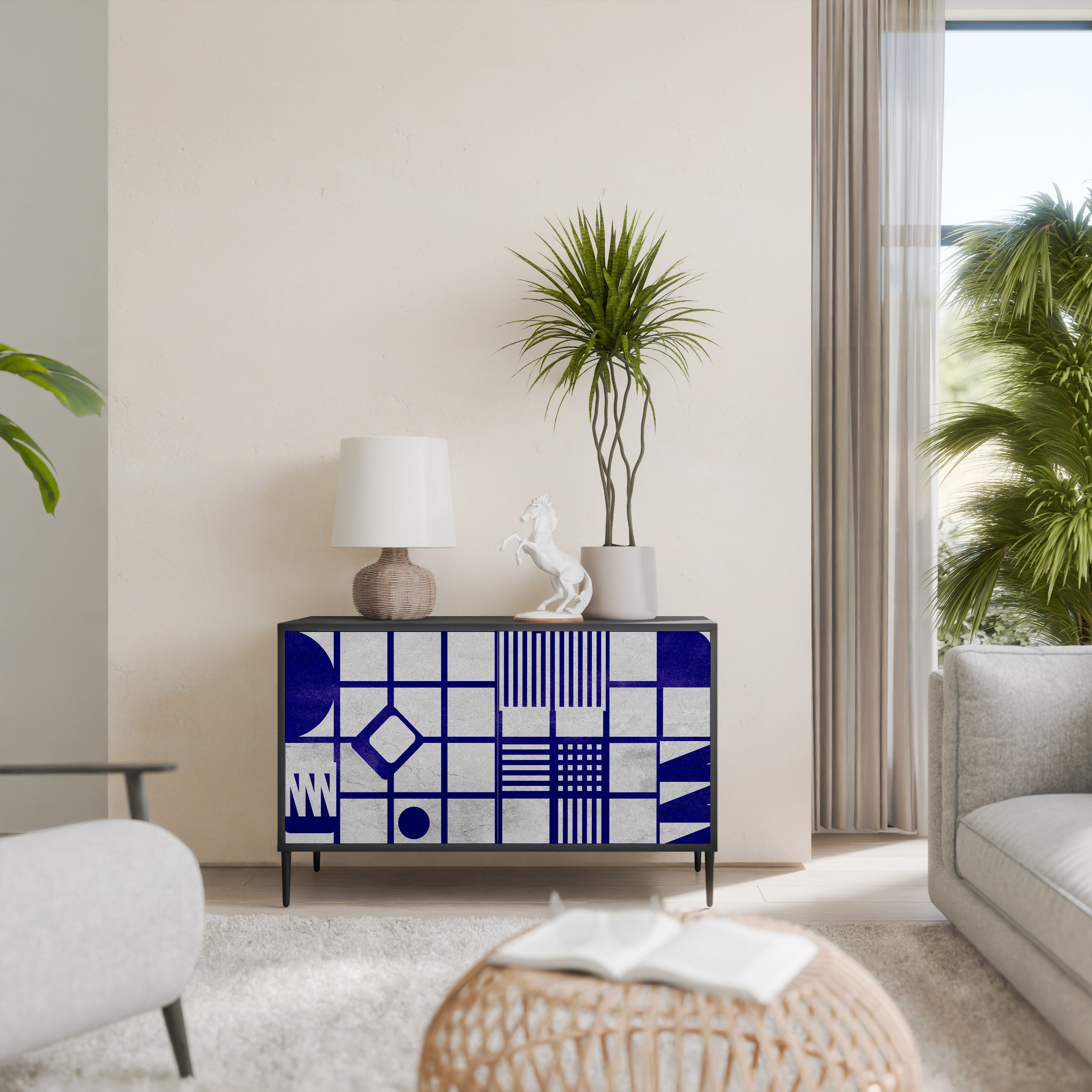 THE RIGHT PLACES Sideboard mit 2 Türen in Schwarz