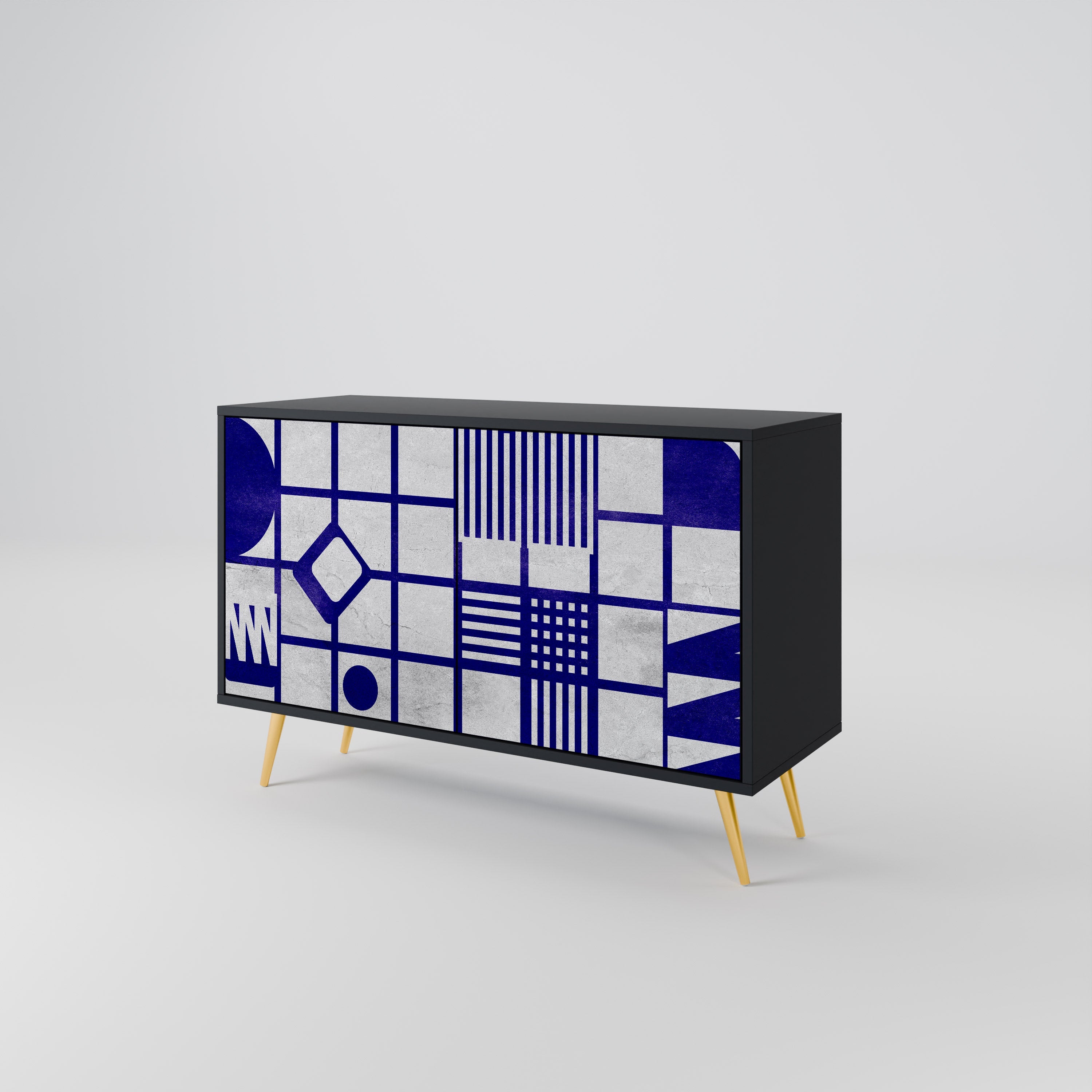 THE RIGHT PLACES Sideboard mit 2 Türen in Schwarz