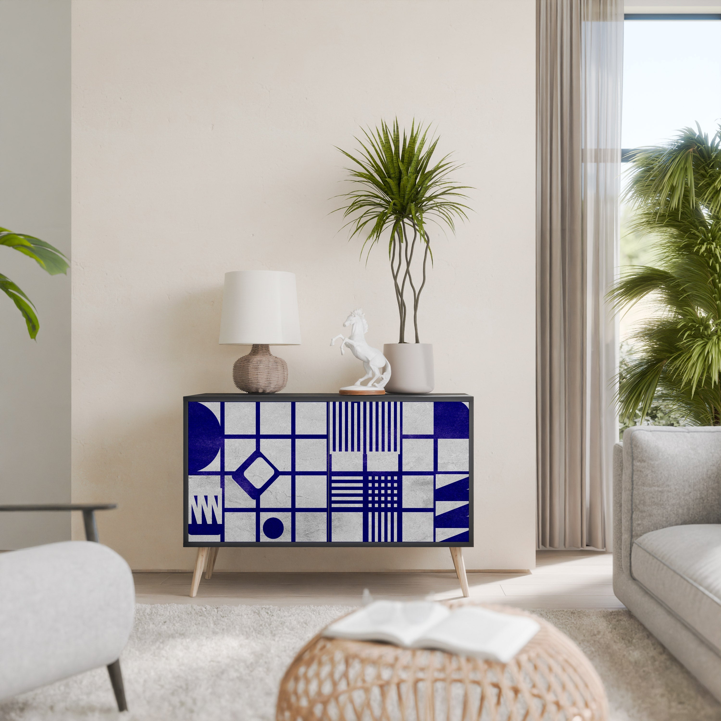 THE RIGHT PLACES Sideboard mit 2 Türen in Schwarz