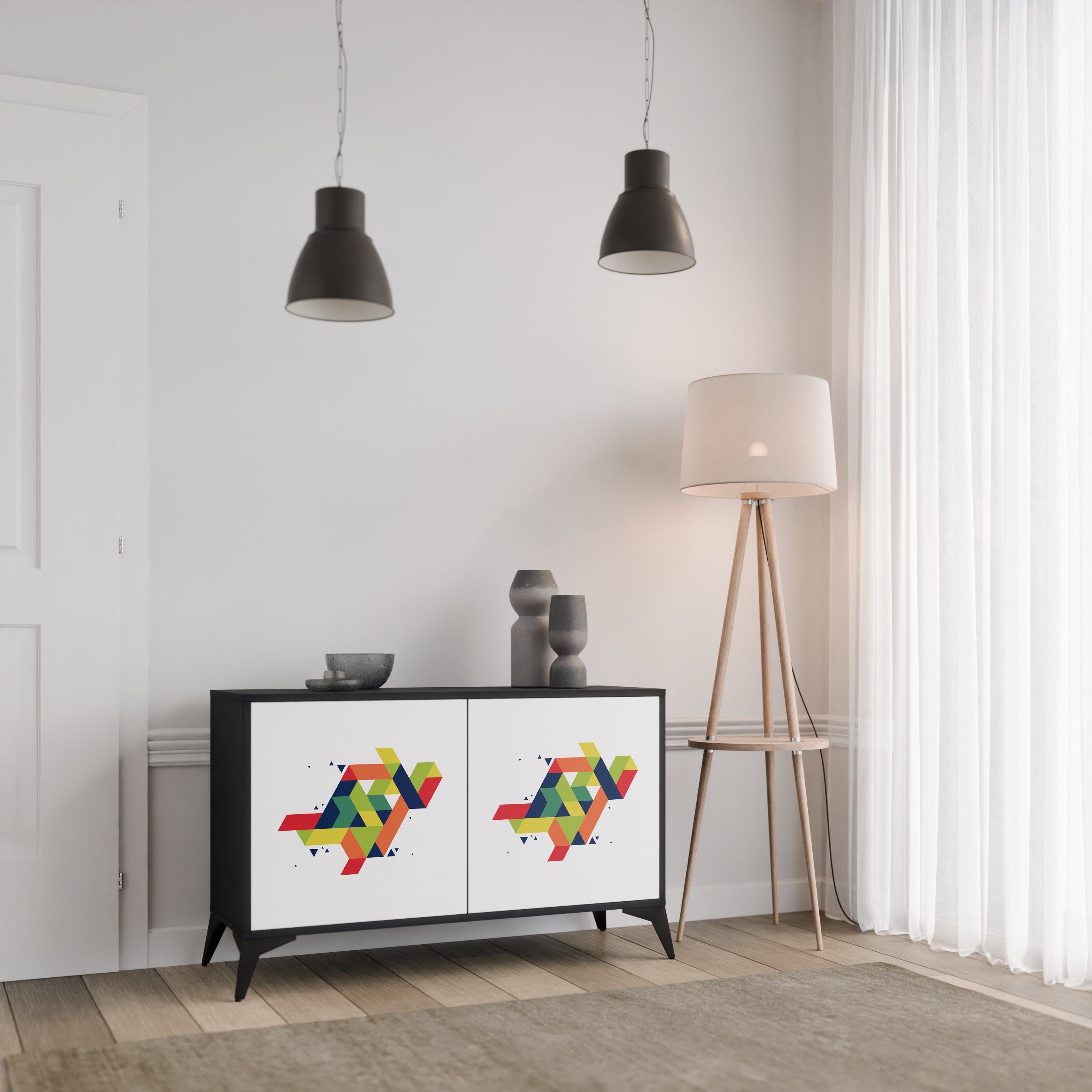 FUTURE SIGN Sideboard mit 2 Türen in Schwarz