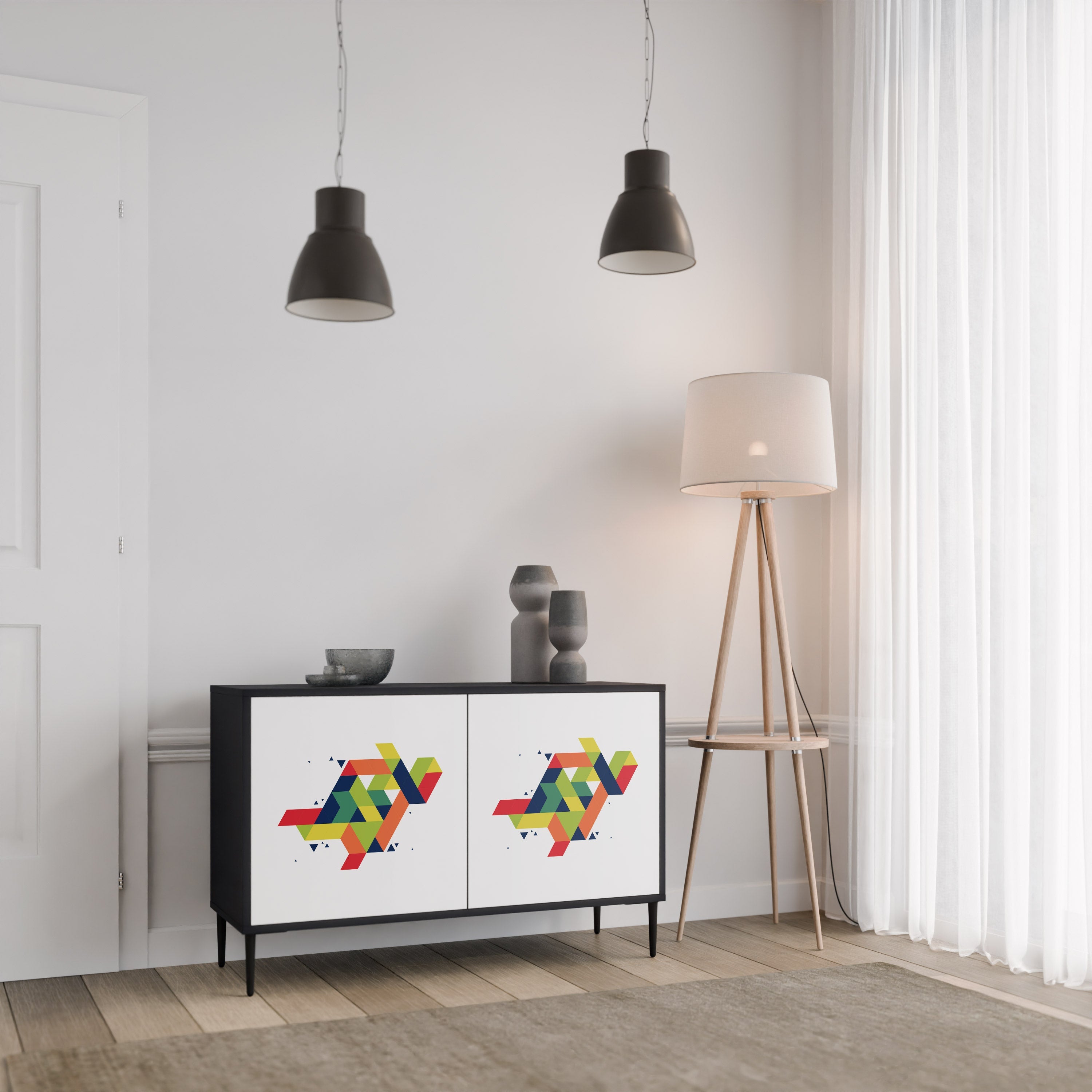 FUTURE SIGN Sideboard mit 2 Türen in Schwarz