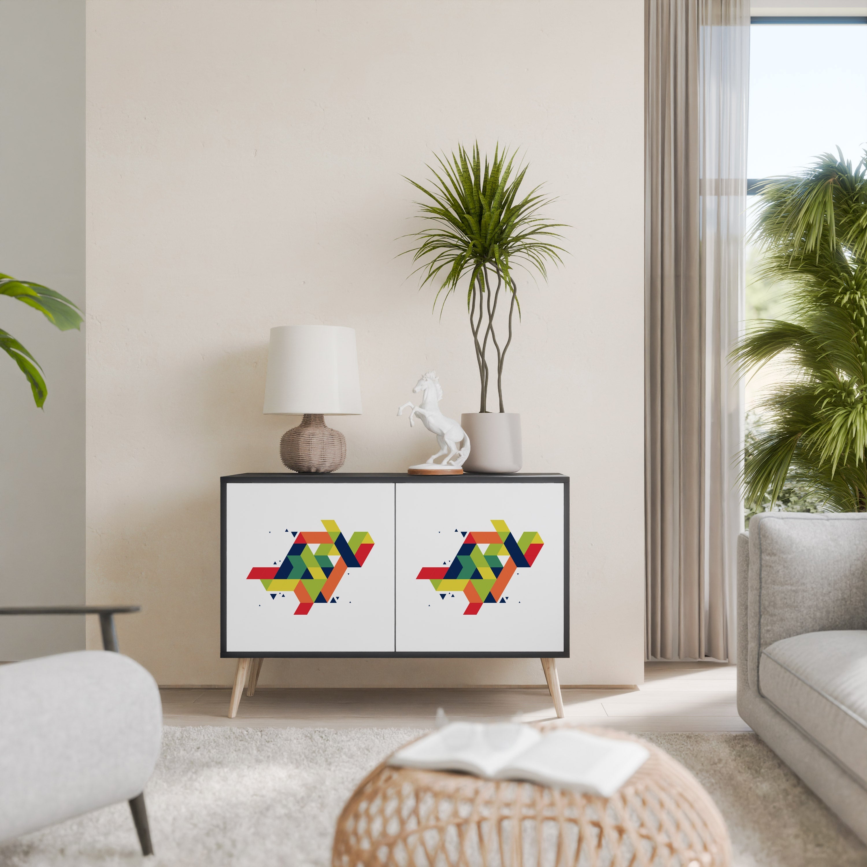 FUTURE SIGN Sideboard mit 2 Türen in Schwarz