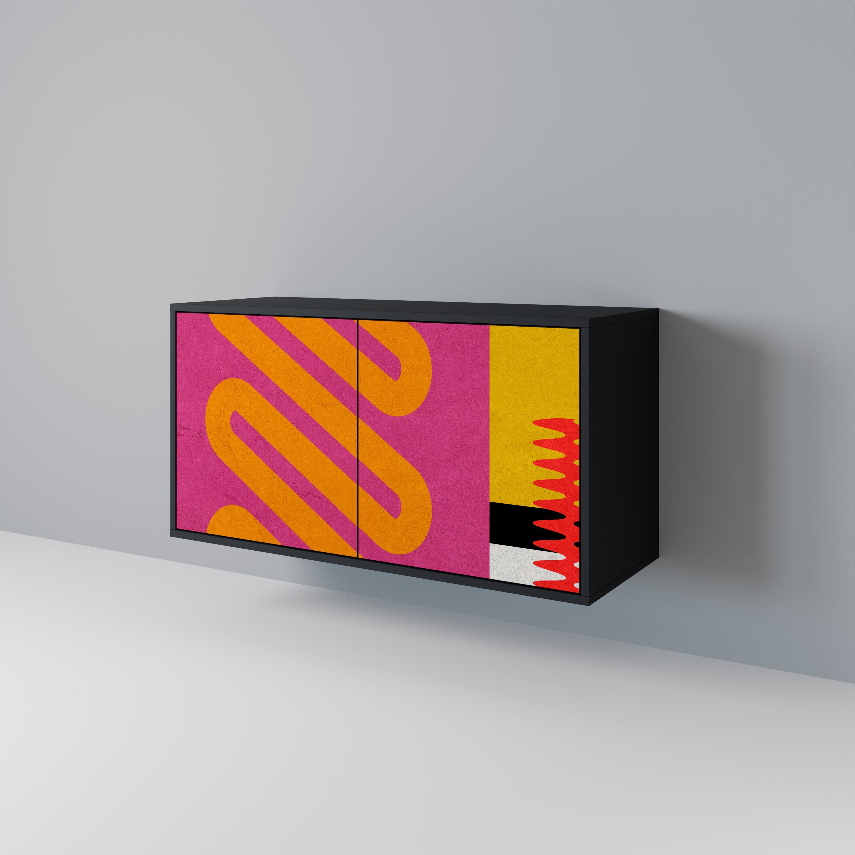 VIVID ART Sideboard mit 2 Türen in Schwarz