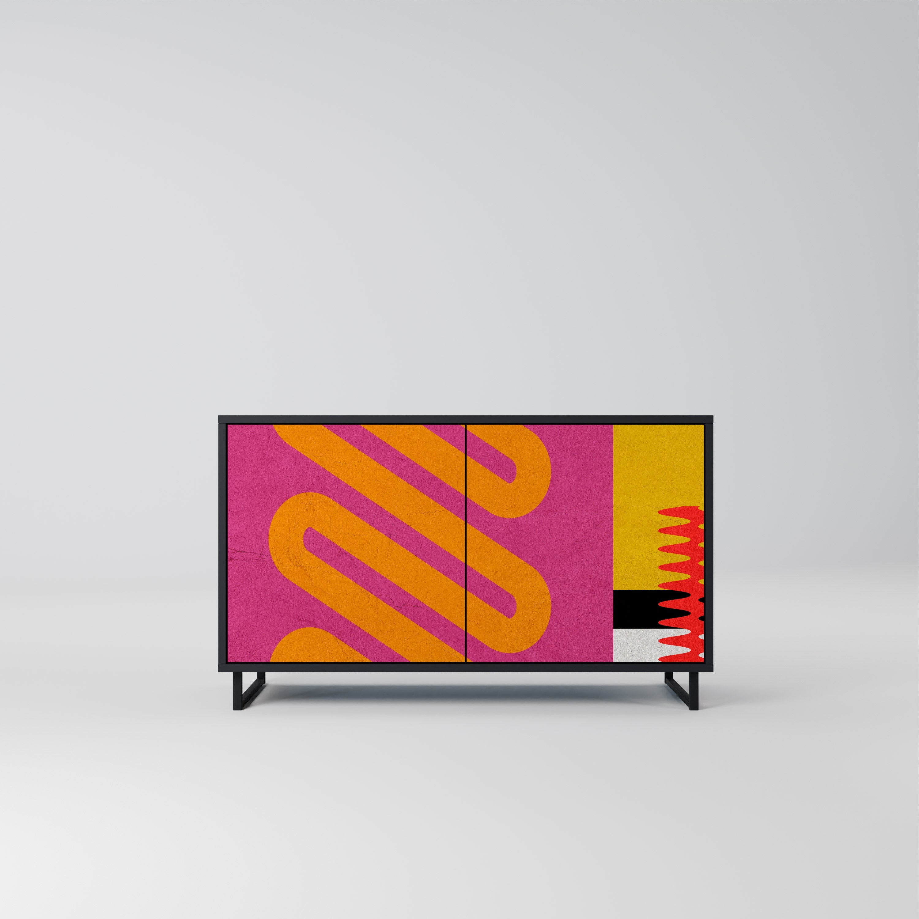 VIVID ART Sideboard mit 2 Türen in Schwarz