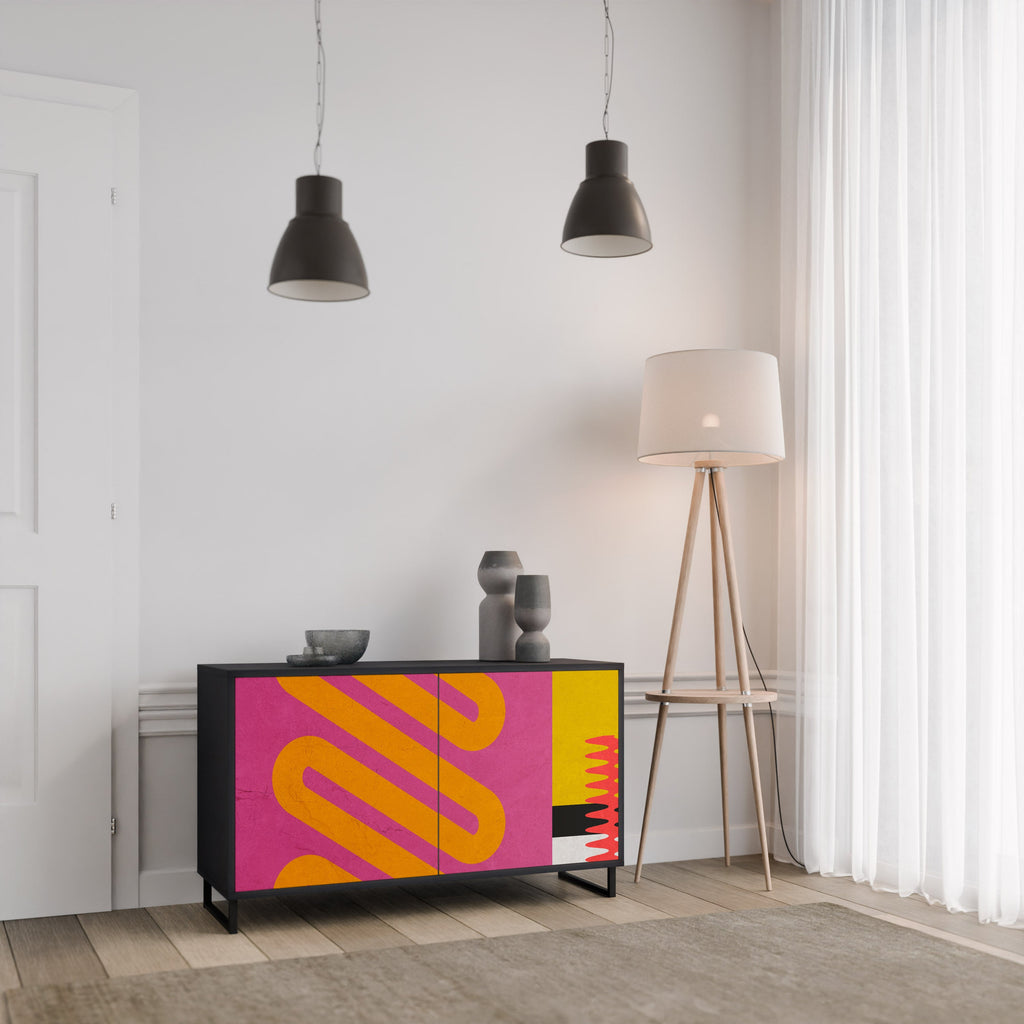 VIVID ART Sideboard mit 2 Türen in Schwarz