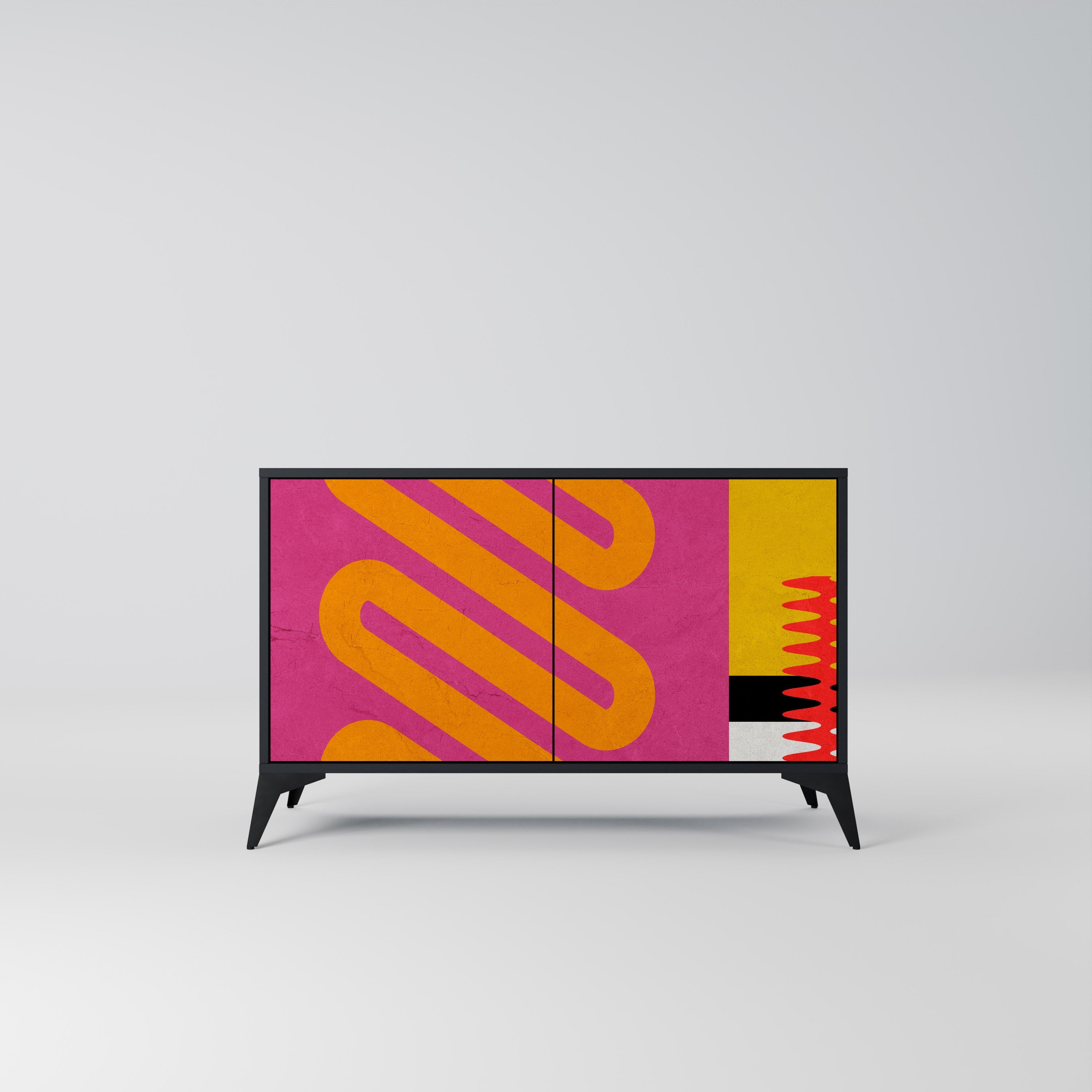 VIVID ART Sideboard mit 2 Türen in Schwarz