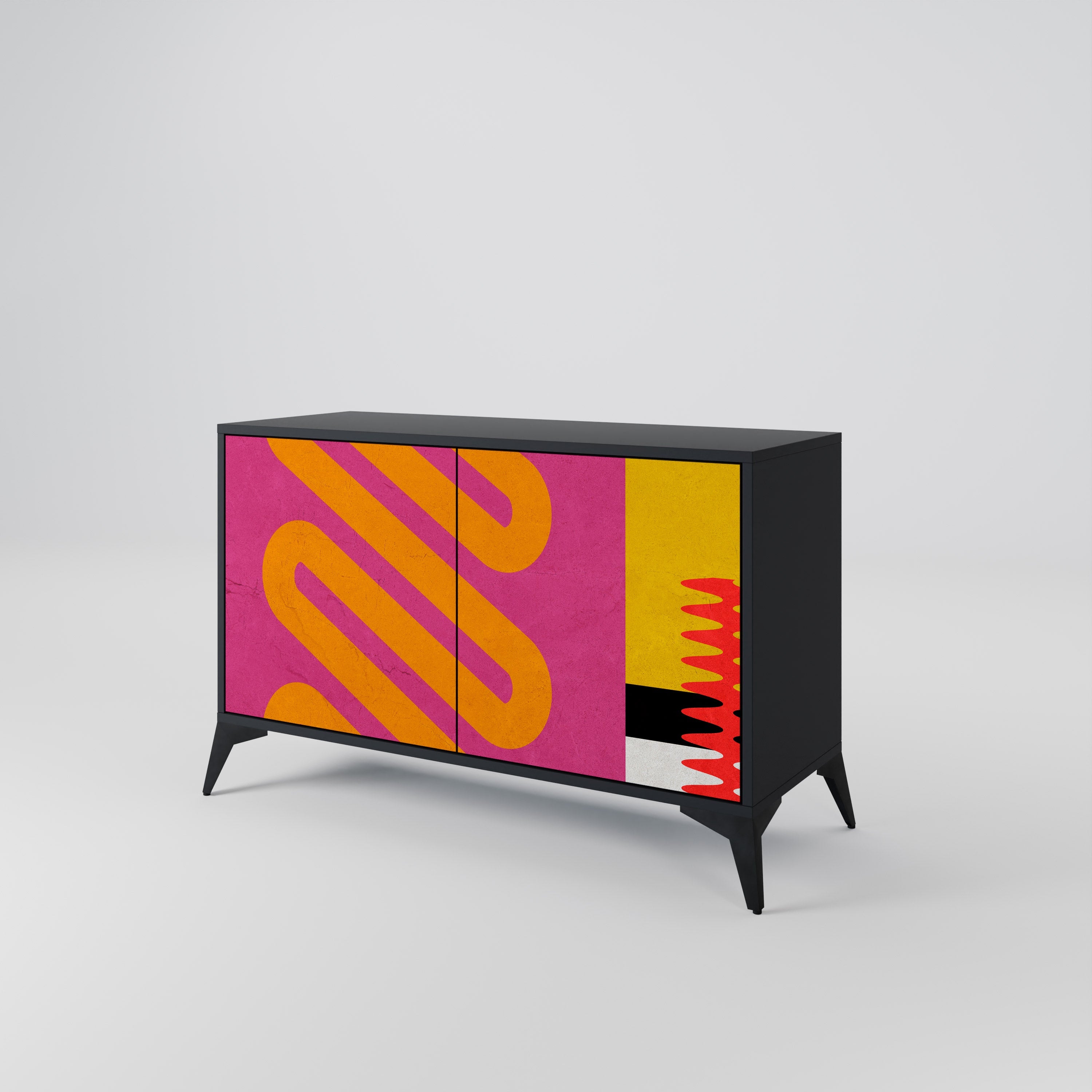 VIVID ART Sideboard mit 2 Türen in Schwarz