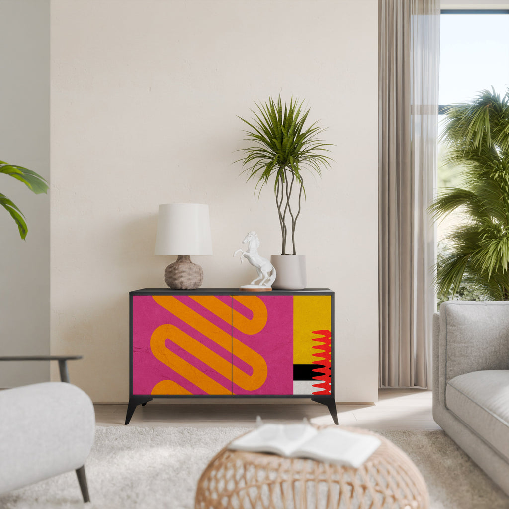 VIVID ART Sideboard mit 2 Türen in Schwarz