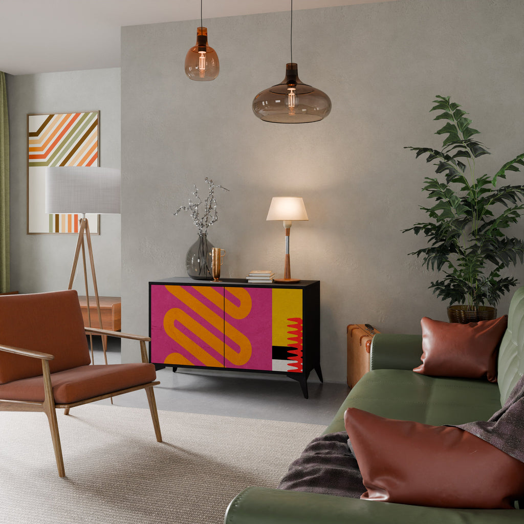 VIVID ART Sideboard mit 2 Türen in Schwarz