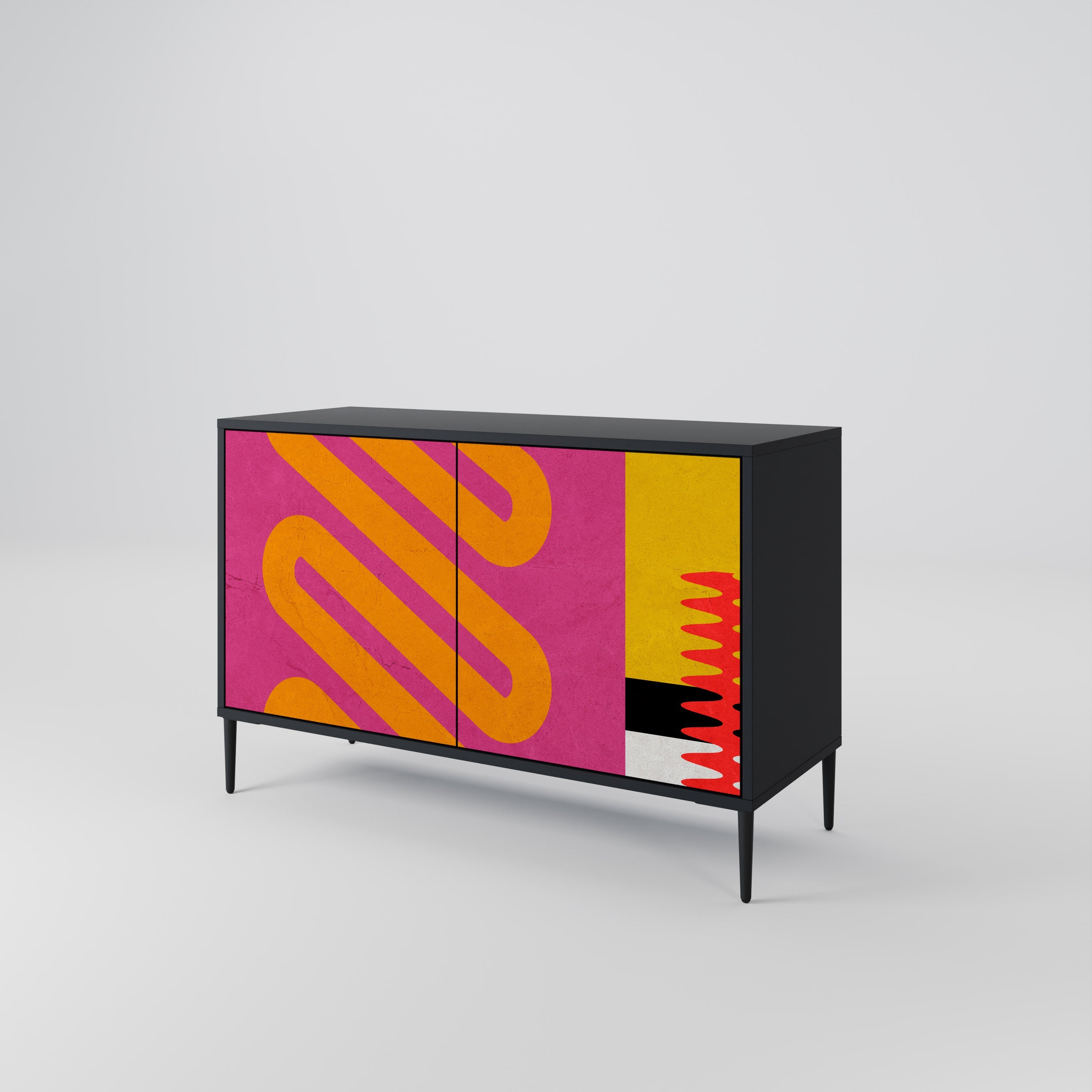 VIVID ART Sideboard mit 2 Türen in Schwarz