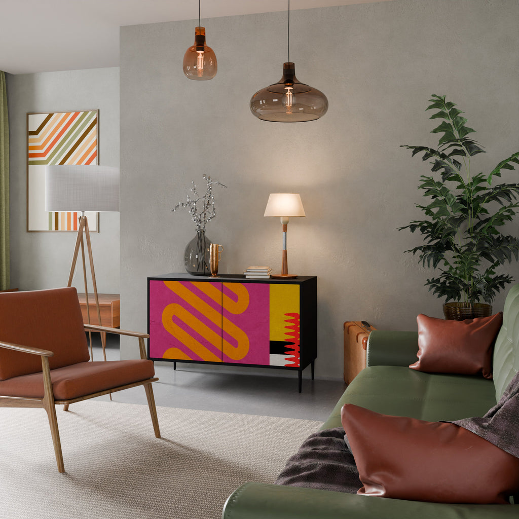 VIVID ART Sideboard mit 2 Türen in Schwarz