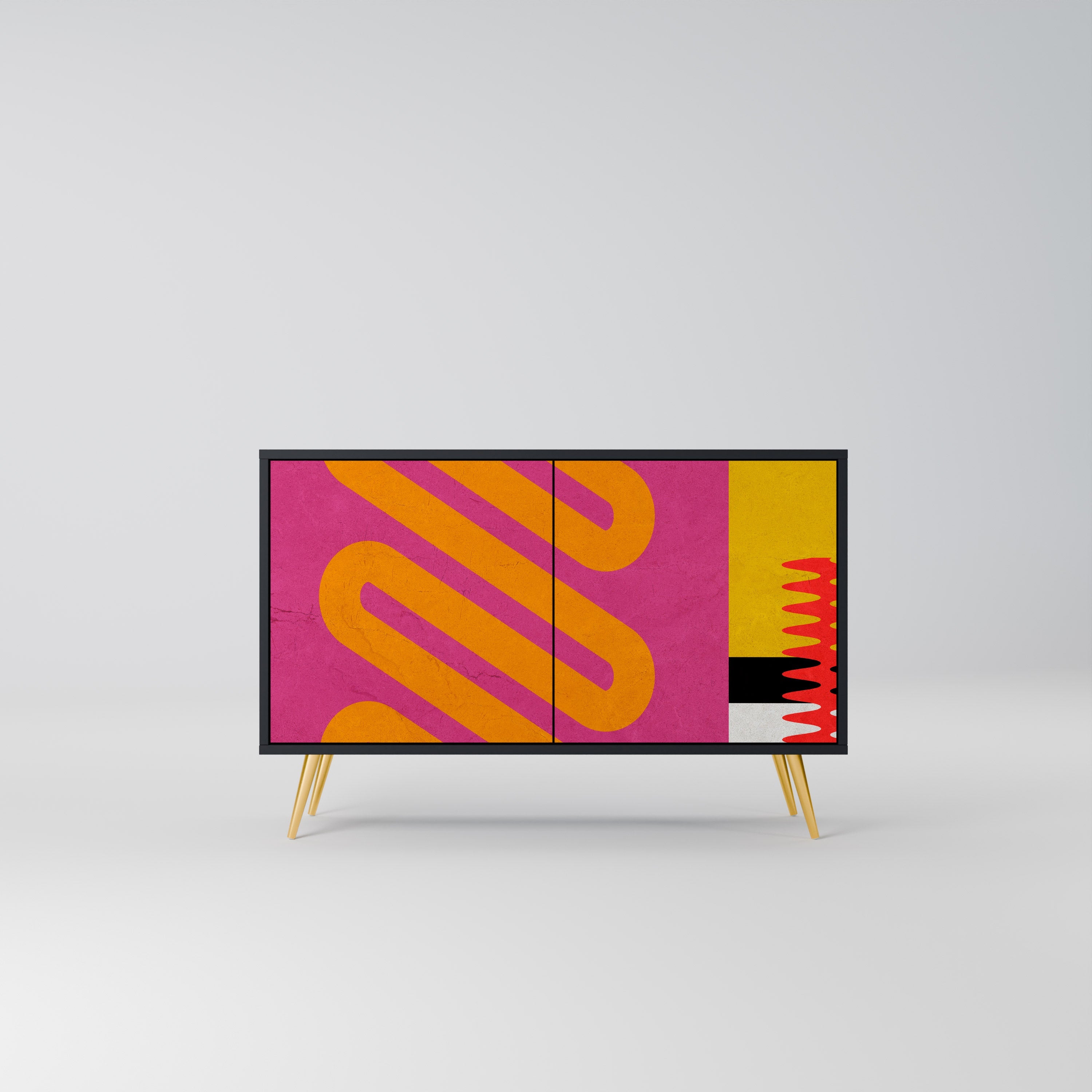 VIVID ART Sideboard mit 2 Türen in Schwarz