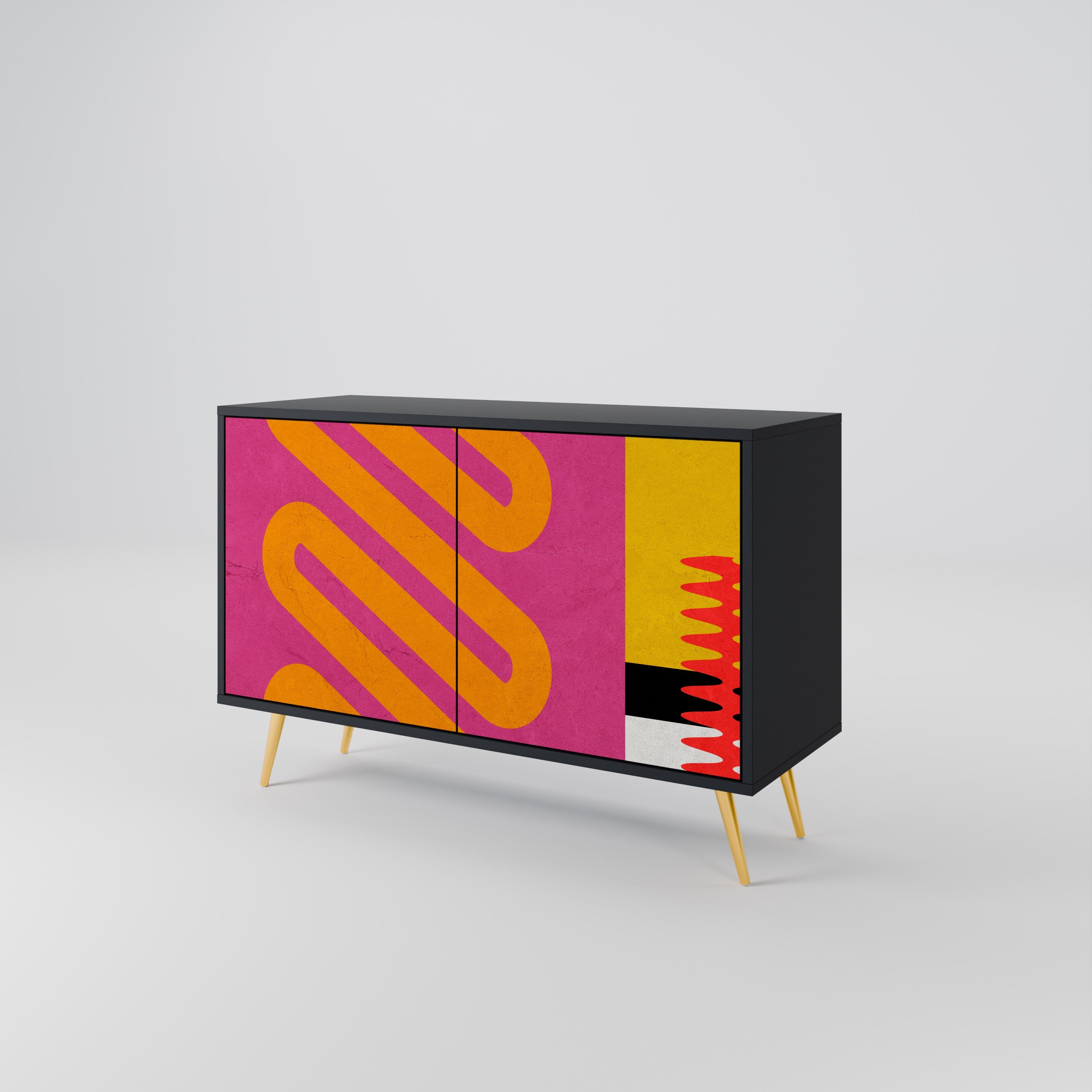 VIVID ART Sideboard mit 2 Türen in Schwarz