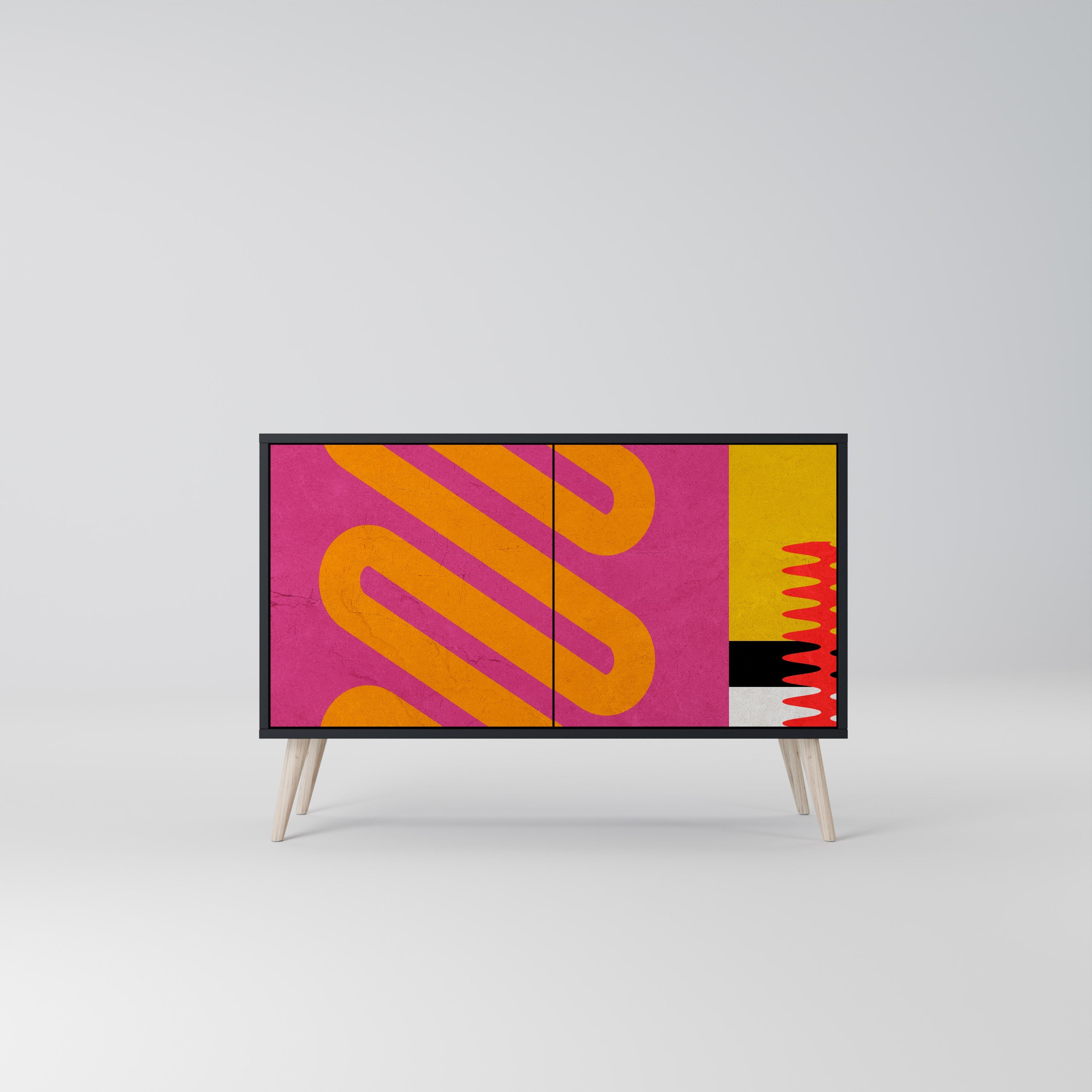 VIVID ART Sideboard mit 2 Türen in Schwarz