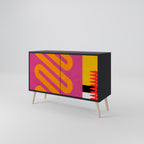 VIVID ART Sideboard mit 2 Türen in Schwarz