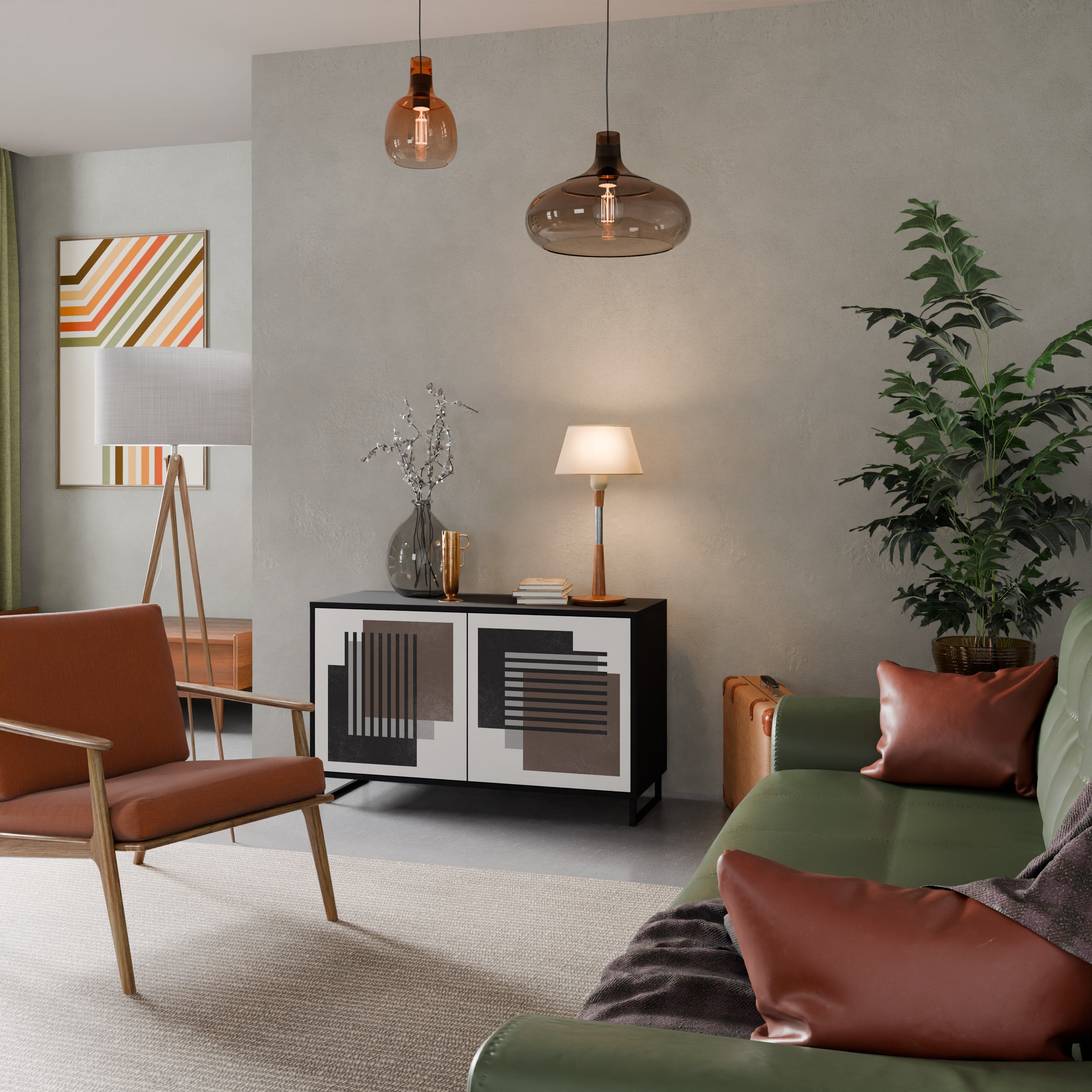 SHADOW SYNCHRONY Sideboard mit 2 Türen in Schwarz