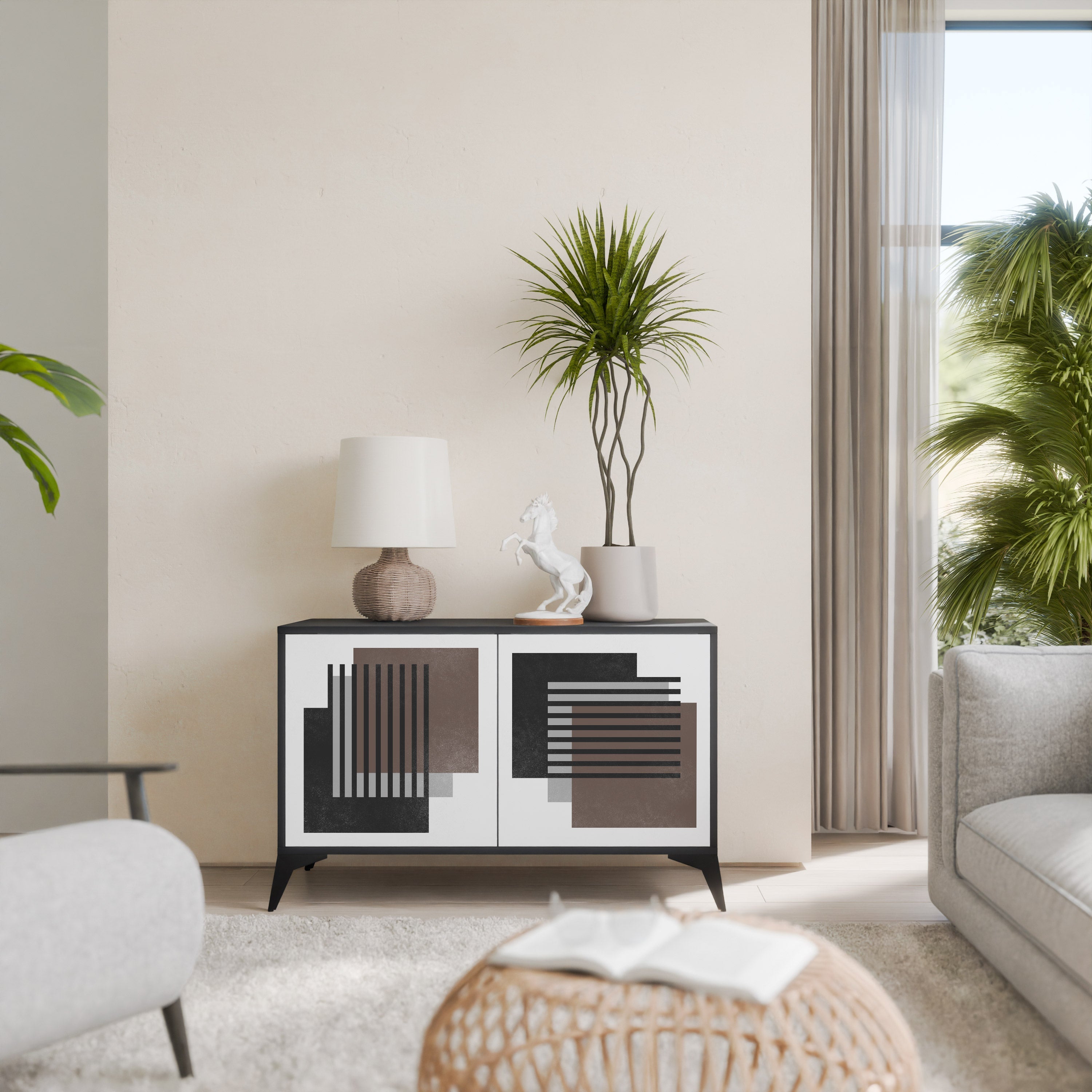 SHADOW SYNCHRONY Sideboard mit 2 Türen in Schwarz
