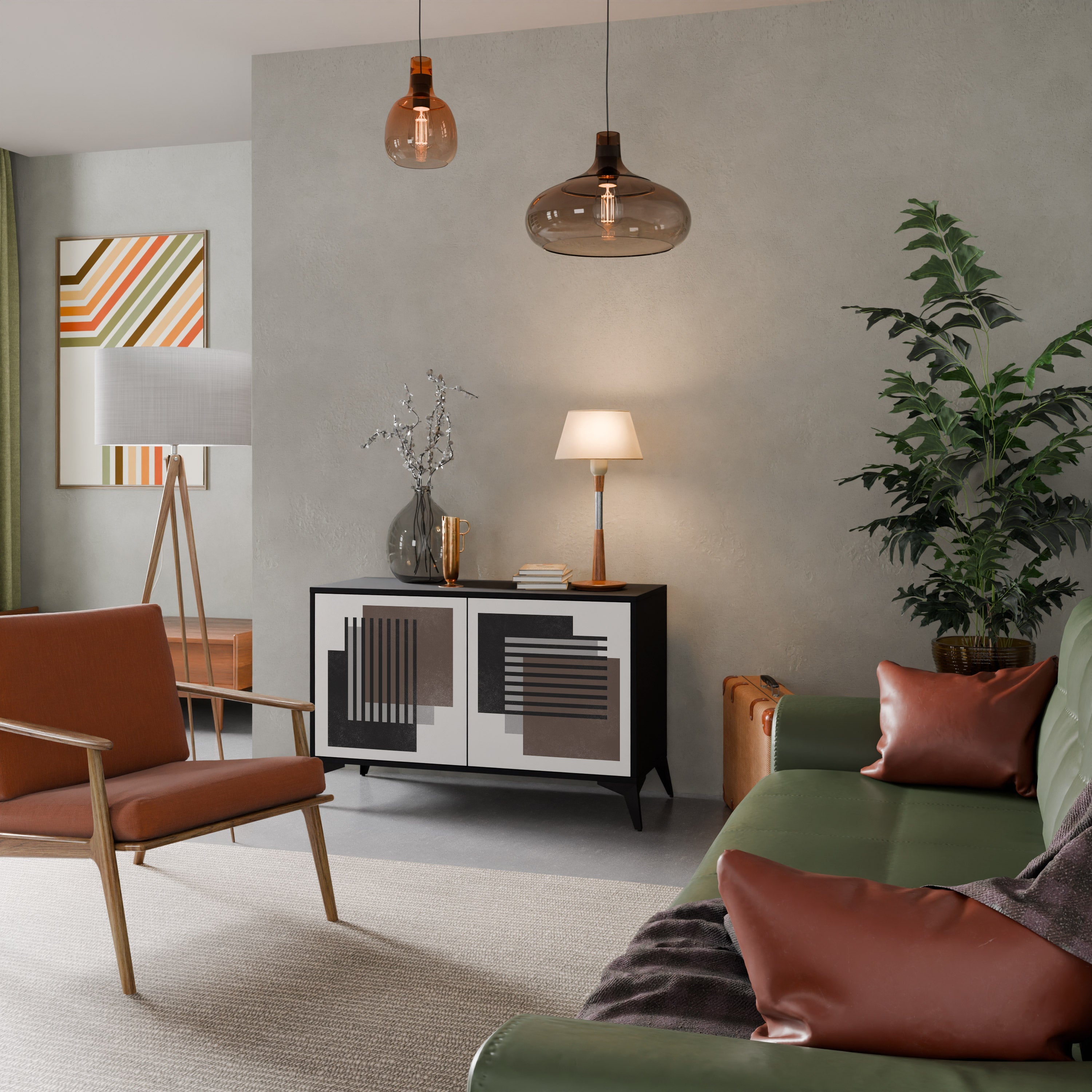 SHADOW SYNCHRONY Sideboard mit 2 Türen in Schwarz