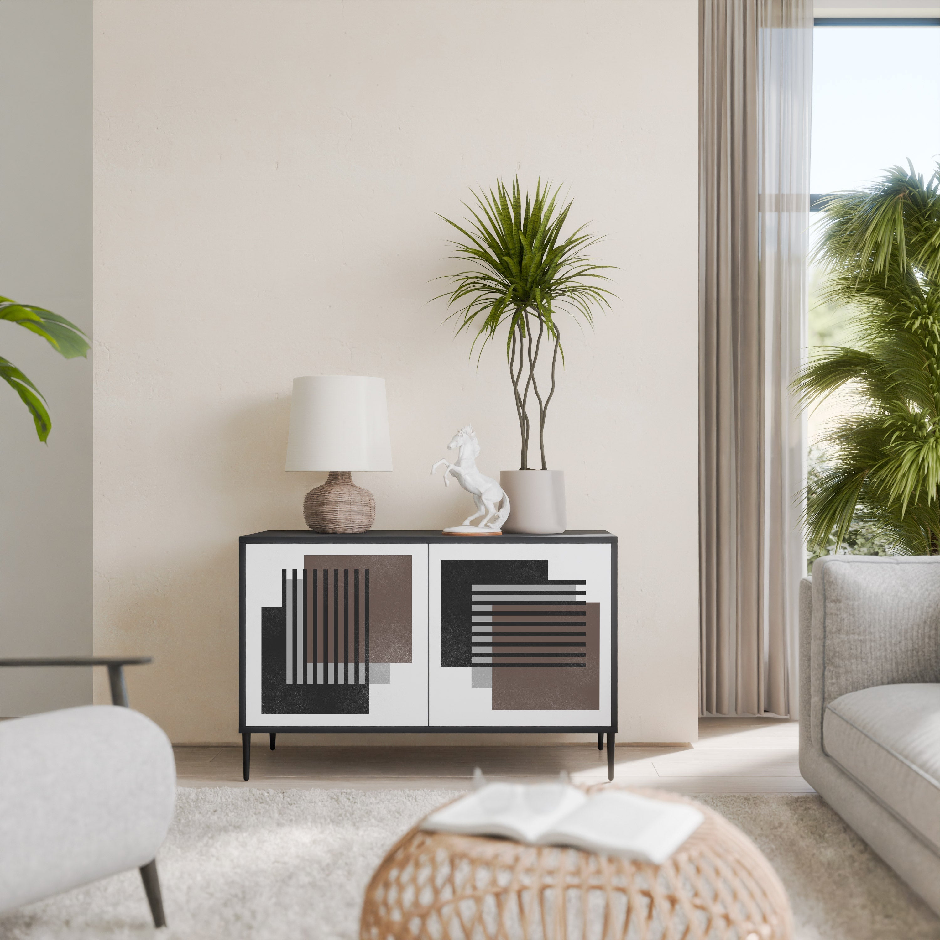 SHADOW SYNCHRONY Sideboard mit 2 Türen in Schwarz