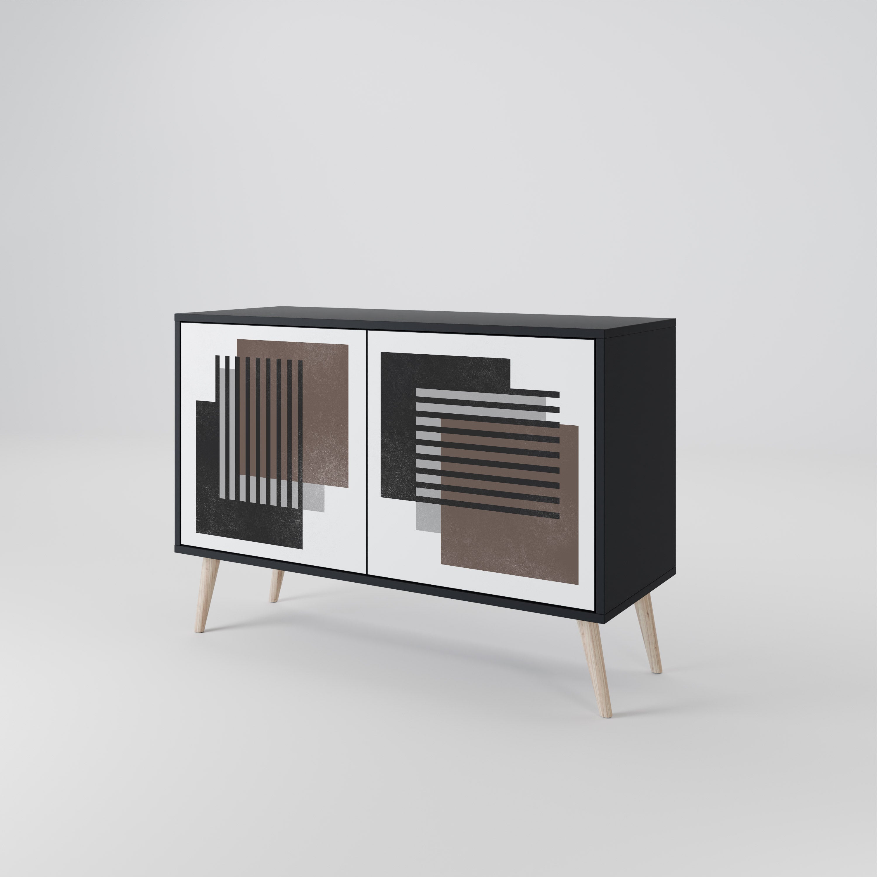 SHADOW SYNCHRONY Sideboard mit 2 Türen in Schwarz